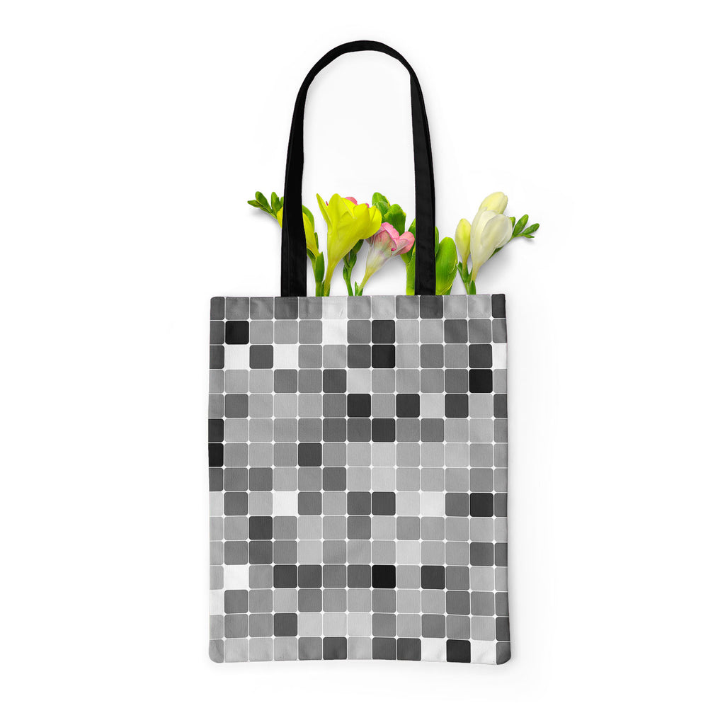 Black & White Square Tote Bag Shoulder Purse | Multipurpose-Tote Bags Basic-TOT_FB_BS-IC 5007380 IC 5007380, Abstract Expressionism, Abstracts, Art and Paintings, Black, Black and White, Books, Decorative, Digital, Digital Art, Fashion, Geometric, Geometric Abstraction, Graphic, Illustrations, Modern Art, Patterns, Retro, Semi Abstract, Signs, Signs and Symbols, White, square, tote, bag, shoulder, purse, multipurpose, abstract, album, art, artistic, backdrop, background, book, cover, creative, decor, decora
