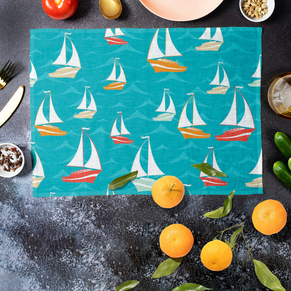 Yacht Table Mat Placemat-Table Place Mats Fabric-MAT_TB-IC 5007381 IC 5007381, Ancient, Animated Cartoons, Automobiles, Boats, Caricature, Cartoons, Drawing, Flags, Historical, Holidays, Medieval, Nature, Nautical, Patterns, Retro, Scenic, Transportation, Travel, Vehicles, Vintage, yacht, table, mat, placemat, pattern, seamless, sea, adventure, background, boat, cartoon, earth, fabric, flag, fun, holiday, marine, ocean, paper, print, repeating, sail, sailboat, sailing, sailor, seamlessly, ship, summer, swim