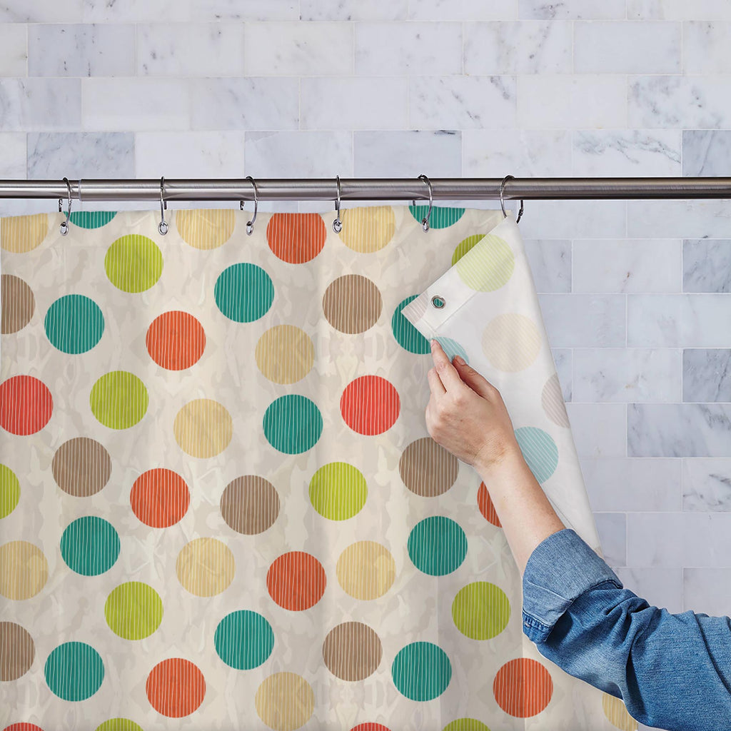 Retro Circles Washable Waterproof Shower Curtain-Shower Curtains-CUR_SH-IC 5007382 IC 5007382, Abstract Expressionism, Abstracts, Ancient, Art and Paintings, Black and White, Circle, Decorative, Digital, Digital Art, Fashion, Geometric, Geometric Abstraction, Graphic, Historical, Illustrations, Medieval, Modern Art, Patterns, Retro, Semi Abstract, Signs, Signs and Symbols, Vintage, White, circles, washable, waterproof, shower, curtain, background, abstract, art, backdrop, beauty, colorful, decor, decoration