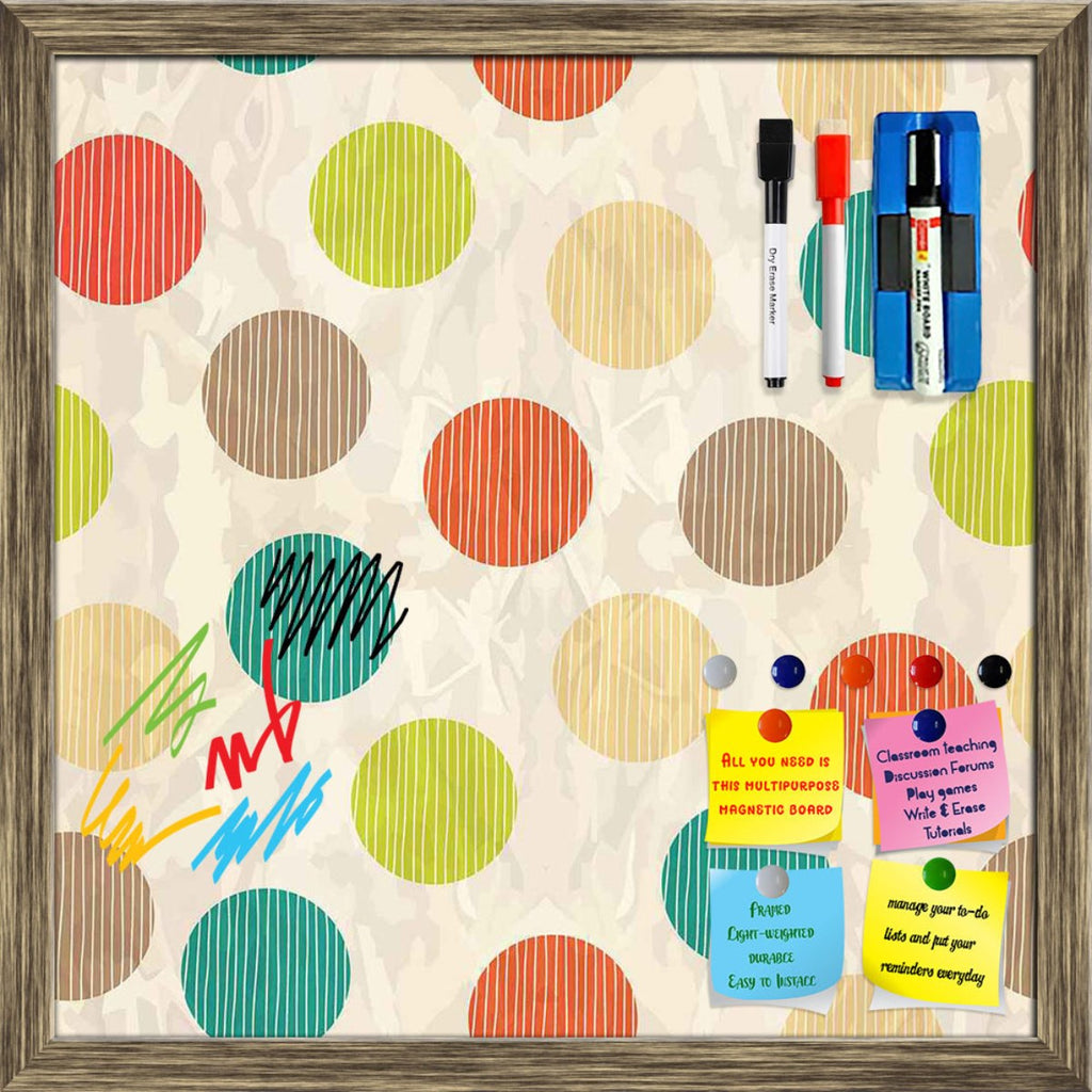 Retro Circles Framed Magnetic Dry Erase Board | Combo with Magnet Buttons & Markers-Magnetic Boards Framed-MGB_FR-IC 5007382 IC 5007382, Abstract Expressionism, Abstracts, Ancient, Art and Paintings, Black and White, Circle, Decorative, Digital, Digital Art, Fashion, Geometric, Geometric Abstraction, Graphic, Historical, Illustrations, Medieval, Modern Art, Patterns, Retro, Semi Abstract, Signs, Signs and Symbols, Vintage, White, circles, framed, magnetic, dry, erase, board, printed, whiteboard, with, 4, ma