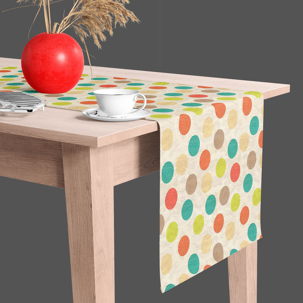 Retro Circles Table Runner-Table Runners-RUN_TB-IC 5007382 IC 5007382, Abstract Expressionism, Abstracts, Ancient, Art and Paintings, Black and White, Circle, Decorative, Digital, Digital Art, Fashion, Geometric, Geometric Abstraction, Graphic, Historical, Illustrations, Medieval, Modern Art, Patterns, Retro, Semi Abstract, Signs, Signs and Symbols, Vintage, White, circles, table, runner, background, abstract, art, backdrop, beauty, colorful, decor, decoration, design, elegance, element, fabric, funky, grun