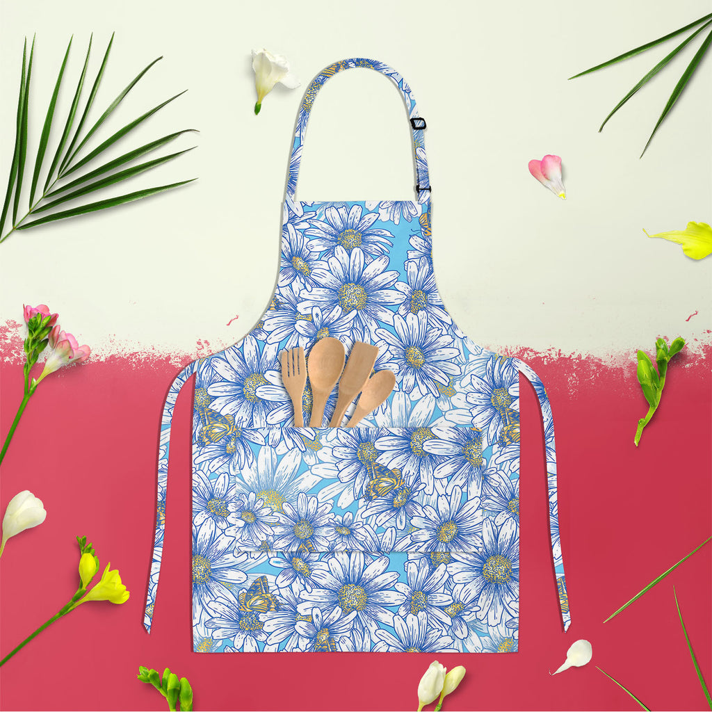 Daisies Apron | Adjustable, Free Size & Waist Tiebacks-Aprons Neck to Knee-APR_NK_KN-IC 5007383 IC 5007383, Abstract Expressionism, Abstracts, Ancient, Art and Paintings, Black and White, Botanical, Digital, Digital Art, Floral, Flowers, Graphic, Historical, Illustrations, Medieval, Modern Art, Nature, Patterns, Scenic, Seasons, Semi Abstract, Signs, Signs and Symbols, Tropical, Vintage, White, daisies, apron, adjustable, free, size, waist, tiebacks, abstract, art, background, beautiful, beauty, blossom, bl