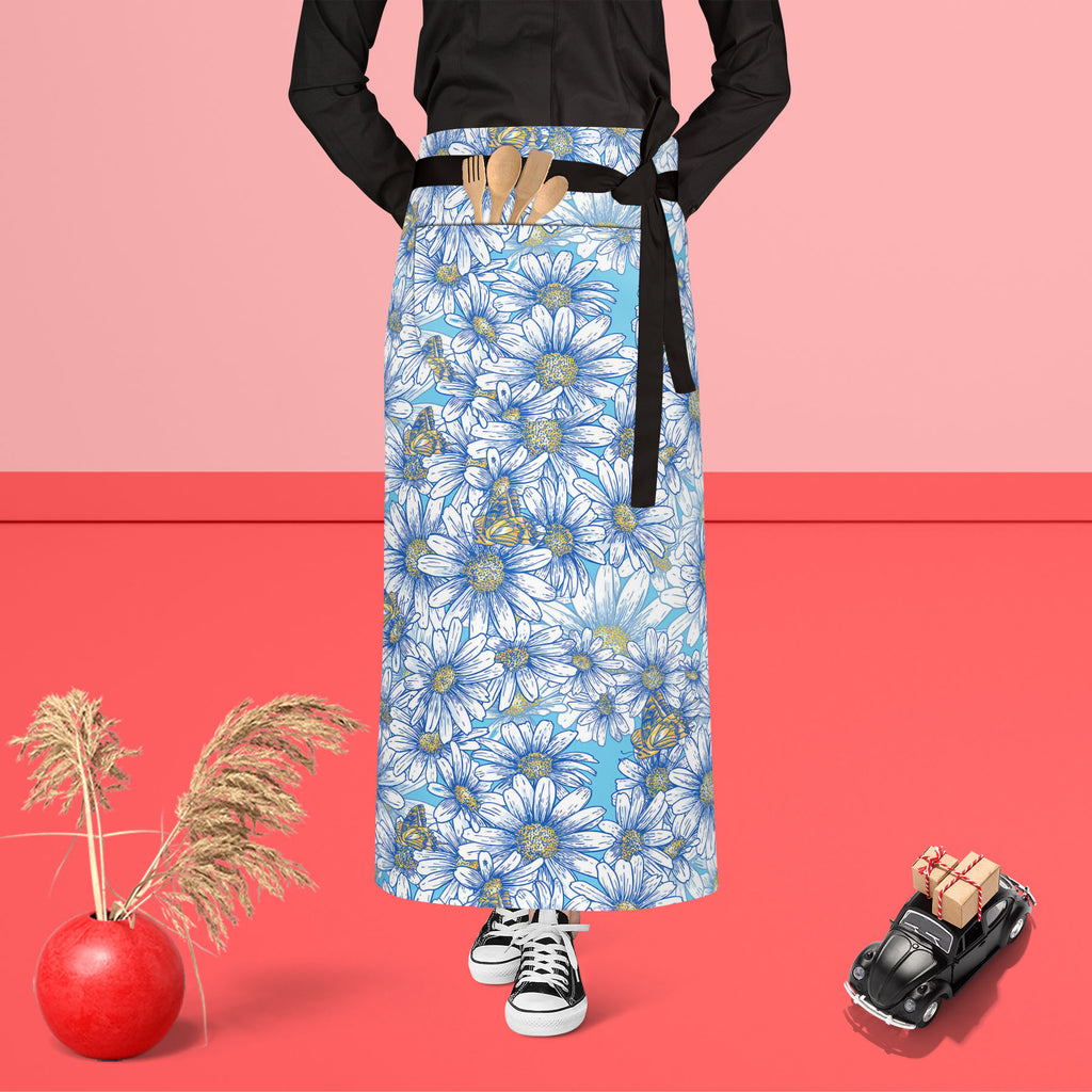 Daisies Apron | Adjustable, Free Size & Waist Tiebacks-Aprons Waist to Feet-APR_WS_FT-IC 5007383 IC 5007383, Abstract Expressionism, Abstracts, Ancient, Art and Paintings, Black and White, Botanical, Digital, Digital Art, Floral, Flowers, Graphic, Historical, Illustrations, Medieval, Modern Art, Nature, Patterns, Scenic, Seasons, Semi Abstract, Signs, Signs and Symbols, Tropical, Vintage, White, daisies, apron, adjustable, free, size, waist, tiebacks, abstract, art, background, beautiful, beauty, blossom, b