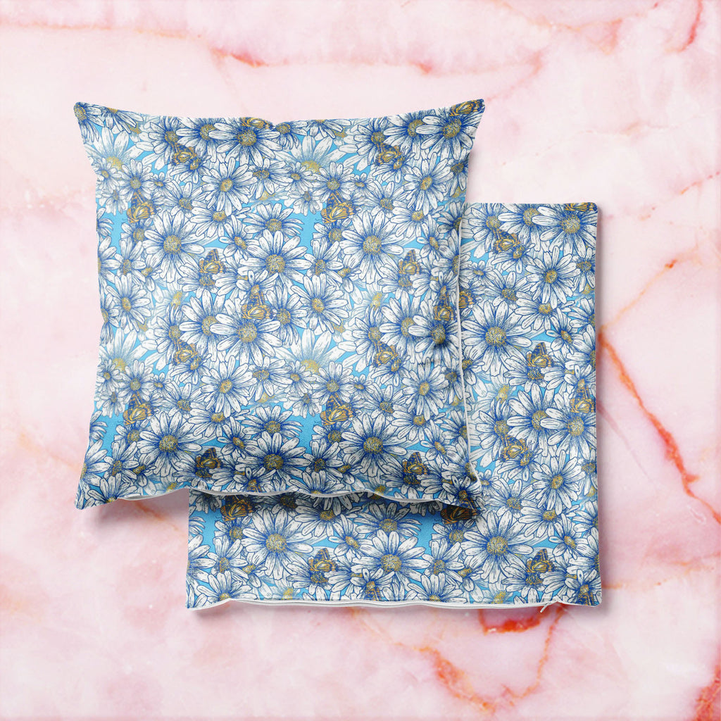 Daisies Cushion Cover Throw Pillow-Cushion Covers-CUS_CV-IC 5007383 IC 5007383, Abstract Expressionism, Abstracts, Ancient, Art and Paintings, Black and White, Botanical, Digital, Digital Art, Floral, Flowers, Graphic, Historical, Illustrations, Medieval, Modern Art, Nature, Patterns, Scenic, Seasons, Semi Abstract, Signs, Signs and Symbols, Tropical, Vintage, White, daisies, cushion, cover, throw, pillow, abstract, art, background, beautiful, beauty, blossom, blue, branch, butterfly, chamomile, color, dais