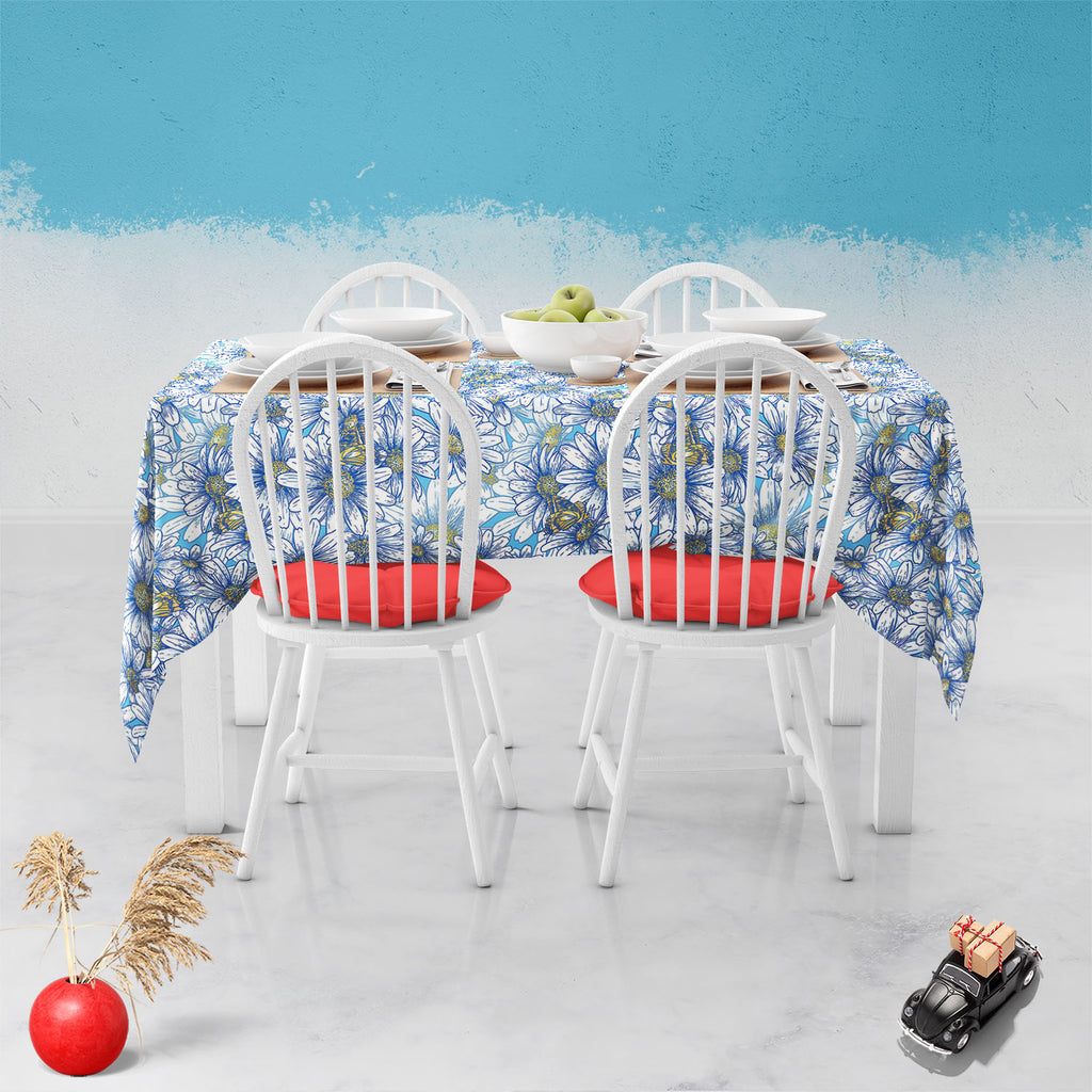 Daisies Table Cloth Cover-Table Covers-CVR_TB_NR-IC 5007383 IC 5007383, Abstract Expressionism, Abstracts, Ancient, Art and Paintings, Black and White, Botanical, Digital, Digital Art, Floral, Flowers, Graphic, Historical, Illustrations, Medieval, Modern Art, Nature, Patterns, Scenic, Seasons, Semi Abstract, Signs, Signs and Symbols, Tropical, Vintage, White, daisies, table, cloth, cover, abstract, art, background, beautiful, beauty, blossom, blue, branch, butterfly, chamomile, color, daisy, decor, decorati