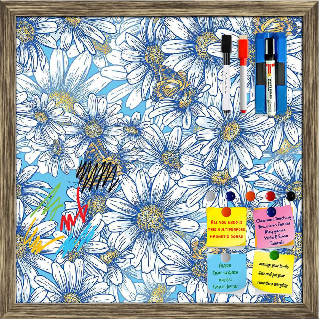 Daisies Framed Magnetic Dry Erase Board | Combo with Magnet Buttons & Markers-Magnetic Boards Framed-MGB_FR-IC 5007383 IC 5007383, Abstract Expressionism, Abstracts, Ancient, Art and Paintings, Black and White, Botanical, Digital, Digital Art, Floral, Flowers, Graphic, Historical, Illustrations, Medieval, Modern Art, Nature, Patterns, Scenic, Seasons, Semi Abstract, Signs, Signs and Symbols, Tropical, Vintage, White, daisies, framed, magnetic, dry, erase, board, printed, whiteboard, with, 4, magnets, 2, mar