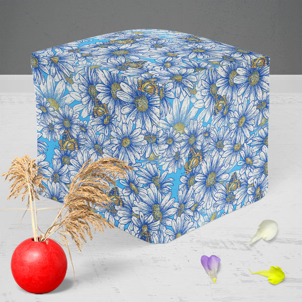 Daisies Footstool Footrest Puffy Pouffe Ottoman Bean Bag | Canvas Fabric-Footstools-FST_CB_BN-IC 5007383 IC 5007383, Abstract Expressionism, Abstracts, Ancient, Art and Paintings, Black and White, Botanical, Digital, Digital Art, Floral, Flowers, Graphic, Historical, Illustrations, Medieval, Modern Art, Nature, Patterns, Scenic, Seasons, Semi Abstract, Signs, Signs and Symbols, Tropical, Vintage, White, daisies, puffy, pouffe, ottoman, footstool, footrest, bean, bag, canvas, fabric, abstract, art, backgroun