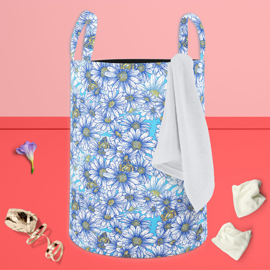 Daisies Foldable Open Storage Bin | Organizer Box, Toy Basket, Shelf Box, Laundry Bag | Canvas Fabric-Storage Bins-STR_BI_CB-IC 5007383 IC 5007383, Abstract Expressionism, Abstracts, Ancient, Art and Paintings, Black and White, Botanical, Digital, Digital Art, Floral, Flowers, Graphic, Historical, Illustrations, Medieval, Modern Art, Nature, Patterns, Scenic, Seasons, Semi Abstract, Signs, Signs and Symbols, Tropical, Vintage, White, daisies, foldable, open, storage, bin, organizer, box, toy, basket, shelf,
