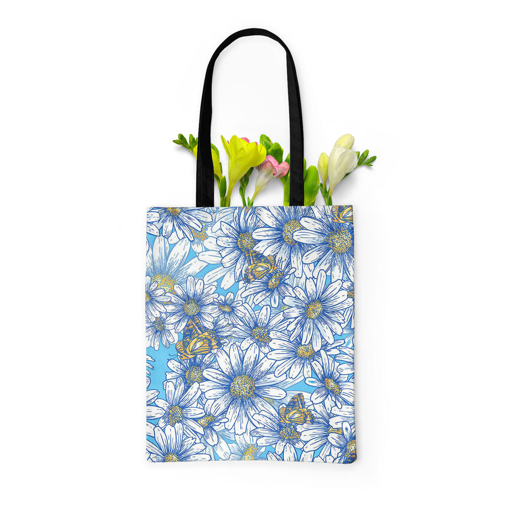 Daisies Tote Bag Shoulder Purse | Multipurpose-Tote Bags Basic-TOT_FB_BS-IC 5007383 IC 5007383, Abstract Expressionism, Abstracts, Ancient, Art and Paintings, Black and White, Botanical, Digital, Digital Art, Floral, Flowers, Graphic, Historical, Illustrations, Medieval, Modern Art, Nature, Patterns, Scenic, Seasons, Semi Abstract, Signs, Signs and Symbols, Tropical, Vintage, White, daisies, tote, bag, shoulder, purse, multipurpose, abstract, art, background, beautiful, beauty, blossom, blue, branch, butter