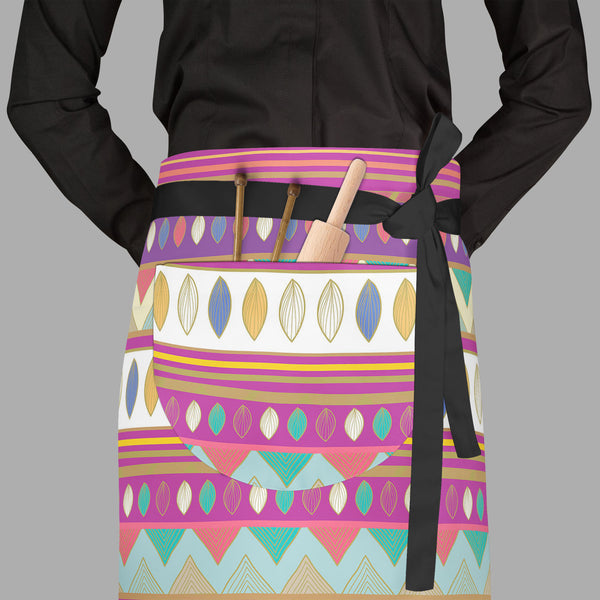Tribal Art D2 Apron | Adjustable, Free Size & Waist Tiebacks-Aprons Waist to Feet-APR_WS_FT-IC 5007385 IC 5007385, Abstract Expressionism, Abstracts, Ancient, Black and White, Culture, Decorative, Drawing, Ethnic, Fantasy, Fashion, Folk Art, Geometric, Geometric Abstraction, Historical, Medieval, Mexican, Nature, Patterns, Scenic, Semi Abstract, Signs, Signs and Symbols, Traditional, Tribal, Vintage, White, World Culture, art, d2, full-length, waist, to, feet, apron, poly-cotton, fabric, adjustable, tieback