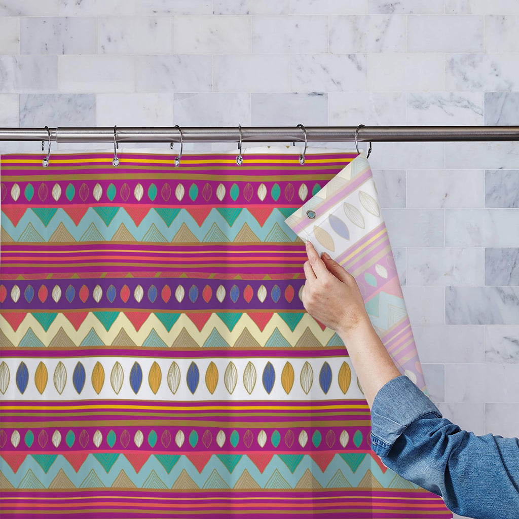 Tribal Art D2 Washable Waterproof Shower Curtain-Shower Curtains-CUR_SH-IC 5007385 IC 5007385, Abstract Expressionism, Abstracts, Ancient, Black and White, Culture, Decorative, Drawing, Ethnic, Fantasy, Fashion, Folk Art, Geometric, Geometric Abstraction, Historical, Medieval, Mexican, Nature, Patterns, Scenic, Semi Abstract, Signs, Signs and Symbols, Traditional, Tribal, Vintage, White, World Culture, art, d2, washable, waterproof, shower, curtain, abstract, abstraction, artistic, backdrop, background, blu