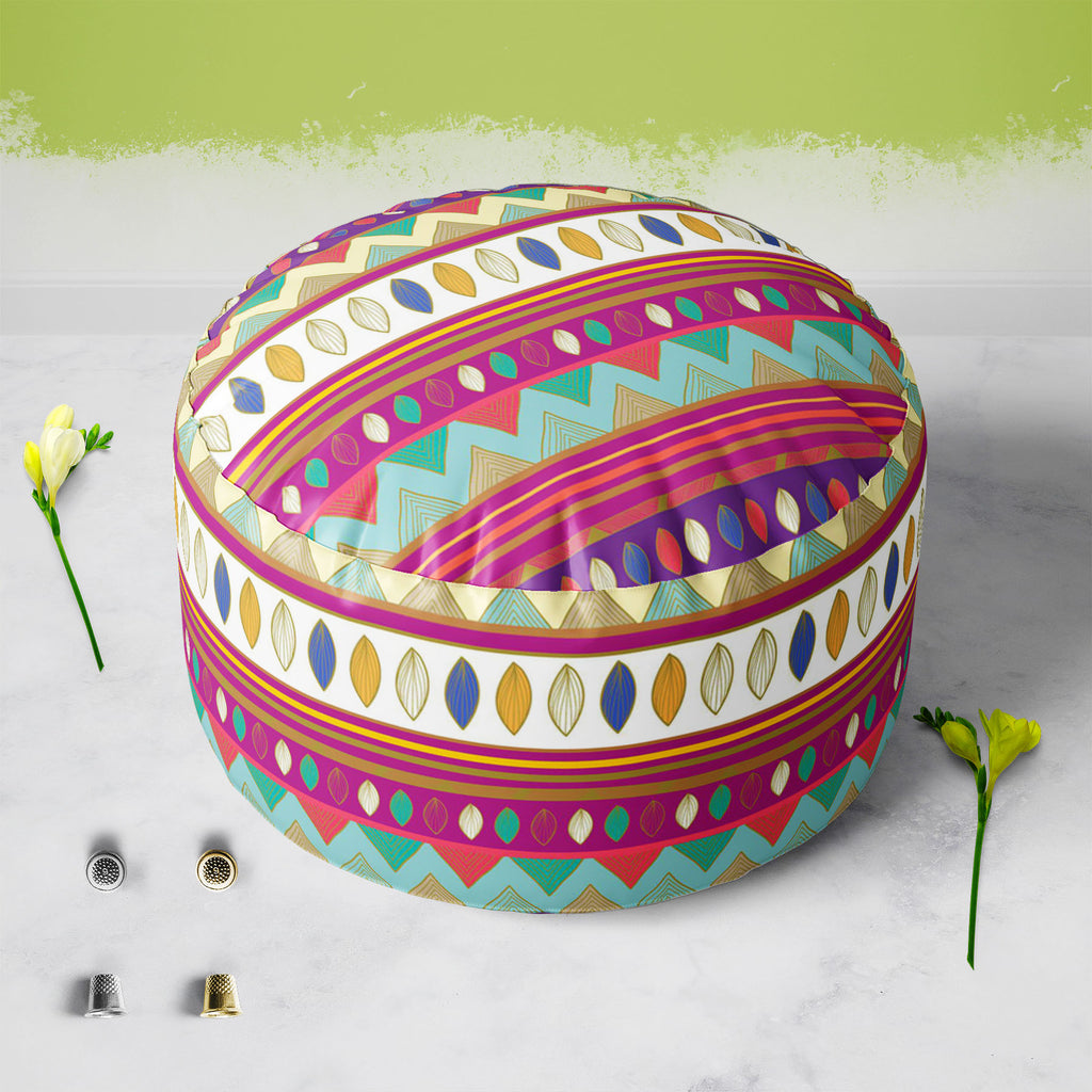 Tribal Art D2 Footstool Footrest Puffy Pouffe Ottoman Bean Bag | Canvas Fabric-Footstools-FST_CB_BN-IC 5007385 IC 5007385, Abstract Expressionism, Abstracts, Ancient, Black and White, Culture, Decorative, Drawing, Ethnic, Fantasy, Fashion, Folk Art, Geometric, Geometric Abstraction, Historical, Medieval, Mexican, Nature, Patterns, Scenic, Semi Abstract, Signs, Signs and Symbols, Traditional, Tribal, Vintage, White, World Culture, art, d2, footstool, footrest, puffy, pouffe, ottoman, bean, bag, canvas, fabri