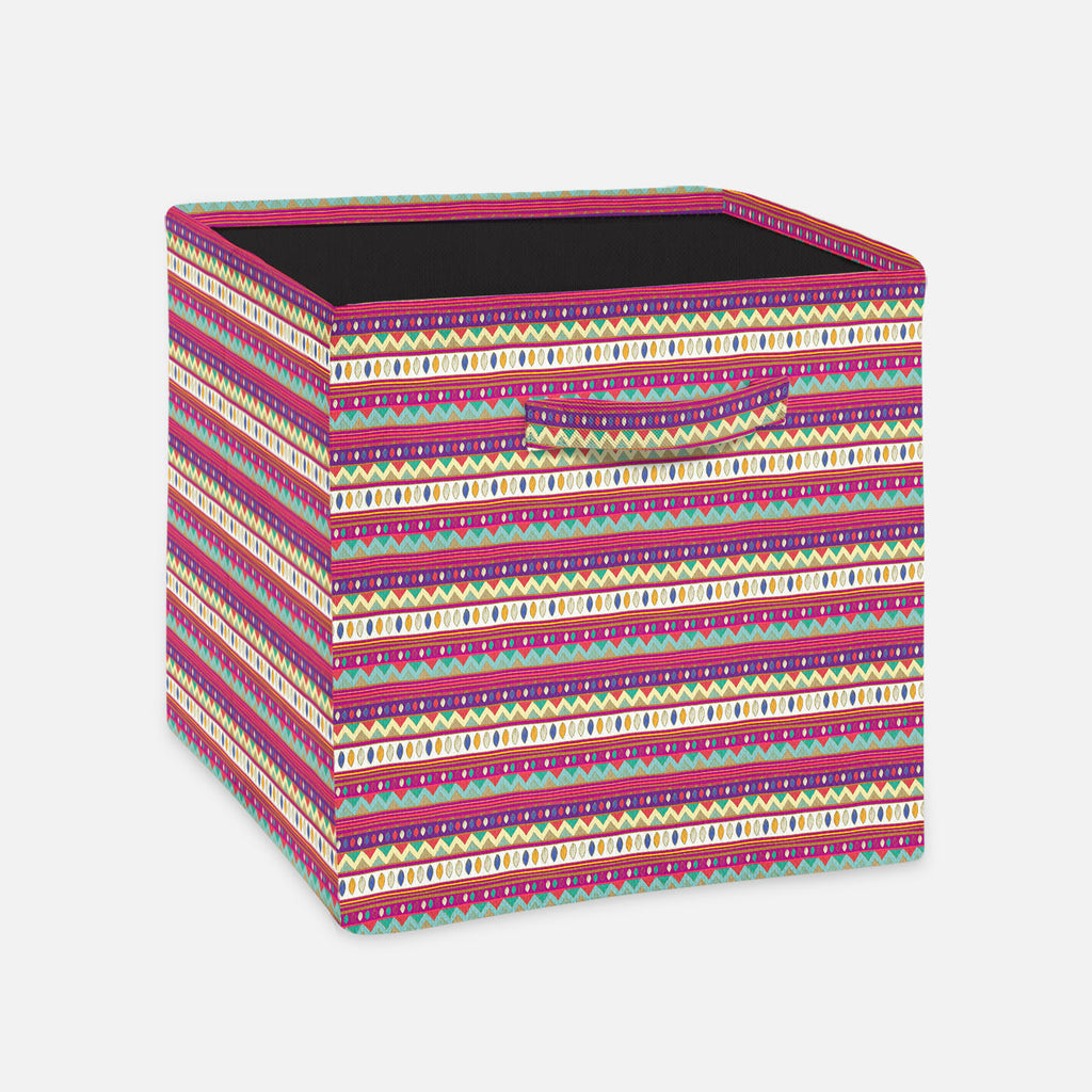 Tribal Art Foldable Open Storage Bin | Organizer Box, Toy Basket, Shelf Box, Laundry Bag | Canvas Fabric-Storage Bins-STR_BI_CB-IC 5007385 IC 5007385, Abstract Expressionism, Abstracts, Ancient, Black and White, Culture, Decorative, Drawing, Ethnic, Fantasy, Fashion, Folk Art, Geometric, Geometric Abstraction, Historical, Medieval, Mexican, Nature, Patterns, Scenic, Semi Abstract, Signs, Signs and Symbols, Traditional, Tribal, Vintage, White, World Culture, art, foldable, open, storage, bin, organizer, box,