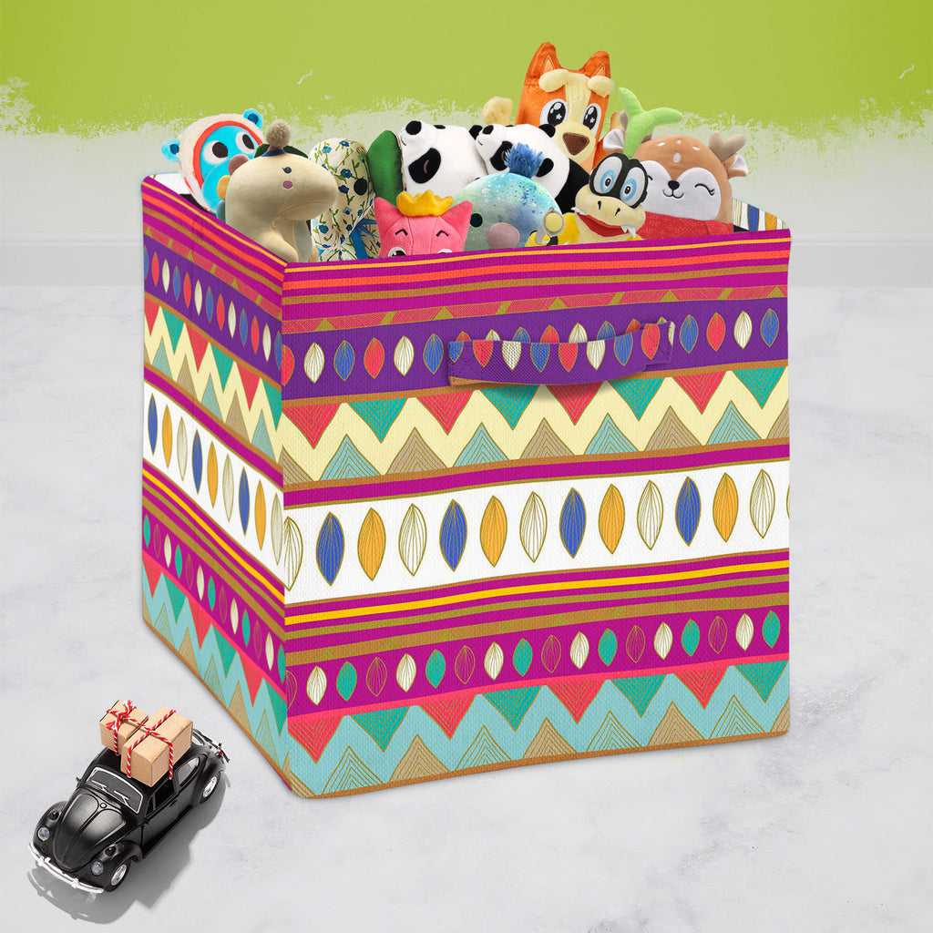 Tribal Art D2 Foldable Open Storage Bin | Organizer Box, Toy Basket, Shelf Box, Laundry Bag | Canvas Fabric-Storage Bins-STR_BI_CB-IC 5007385 IC 5007385, Abstract Expressionism, Abstracts, Ancient, Black and White, Culture, Decorative, Drawing, Ethnic, Fantasy, Fashion, Folk Art, Geometric, Geometric Abstraction, Historical, Medieval, Mexican, Nature, Patterns, Scenic, Semi Abstract, Signs, Signs and Symbols, Traditional, Tribal, Vintage, White, World Culture, art, d2, foldable, open, storage, bin, organize