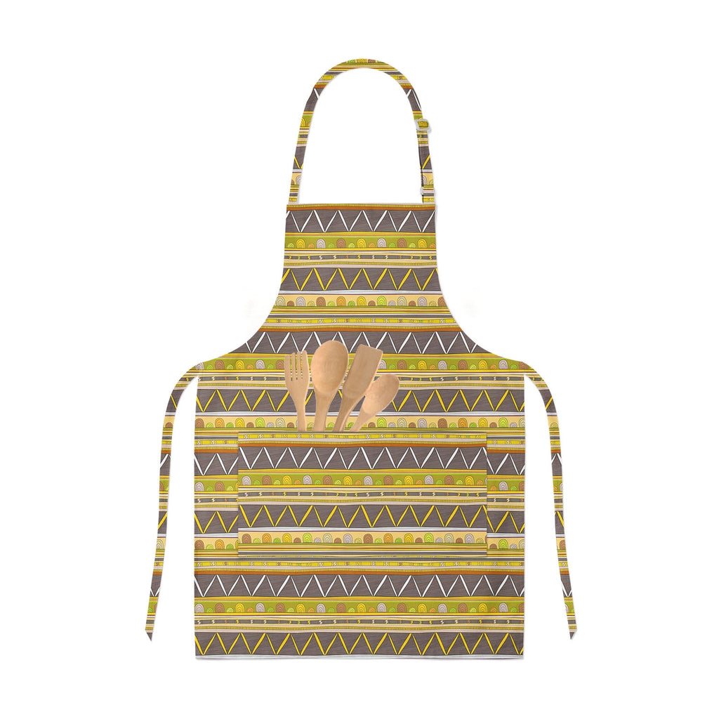Tribal Art Apron | Adjustable, Free Size & Waist Tiebacks-Aprons Neck to Knee-APR_NK_KN-IC 5007386 IC 5007386, Abstract Expressionism, Abstracts, Ancient, Culture, Decorative, Drawing, Ethnic, Fantasy, Fashion, Folk Art, Geometric, Geometric Abstraction, Historical, Medieval, Mexican, Patterns, Semi Abstract, Signs, Signs and Symbols, Stripes, Traditional, Triangles, Tribal, Vintage, World Culture, art, apron, adjustable, free, size, waist, tiebacks, abstract, abstraction, artistic, backdrop, background, bo