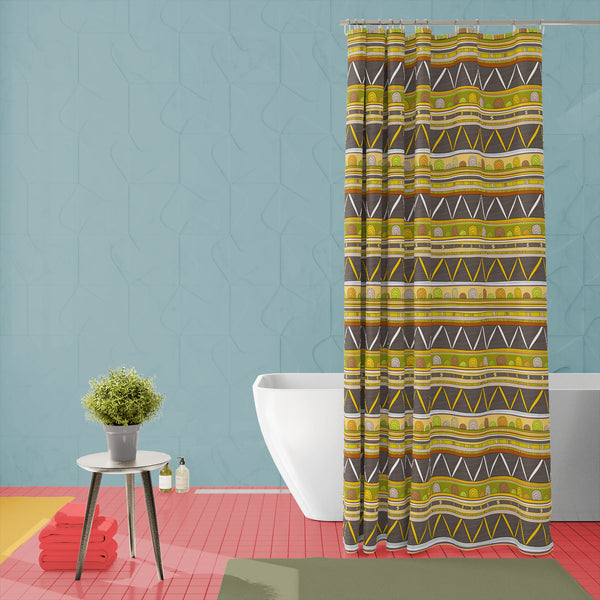 Tribal Art D3 Washable Waterproof Shower Curtain-Shower Curtains-CUR_SH-IC 5007386 IC 5007386, Abstract Expressionism, Abstracts, Ancient, Culture, Decorative, Drawing, Ethnic, Fantasy, Fashion, Folk Art, Geometric, Geometric Abstraction, Historical, Medieval, Mexican, Patterns, Semi Abstract, Signs, Signs and Symbols, Stripes, Traditional, Triangles, Tribal, Vintage, World Culture, art, d3, washable, waterproof, polyester, shower, curtain, eyelets, abstract, abstraction, artistic, backdrop, background, bor