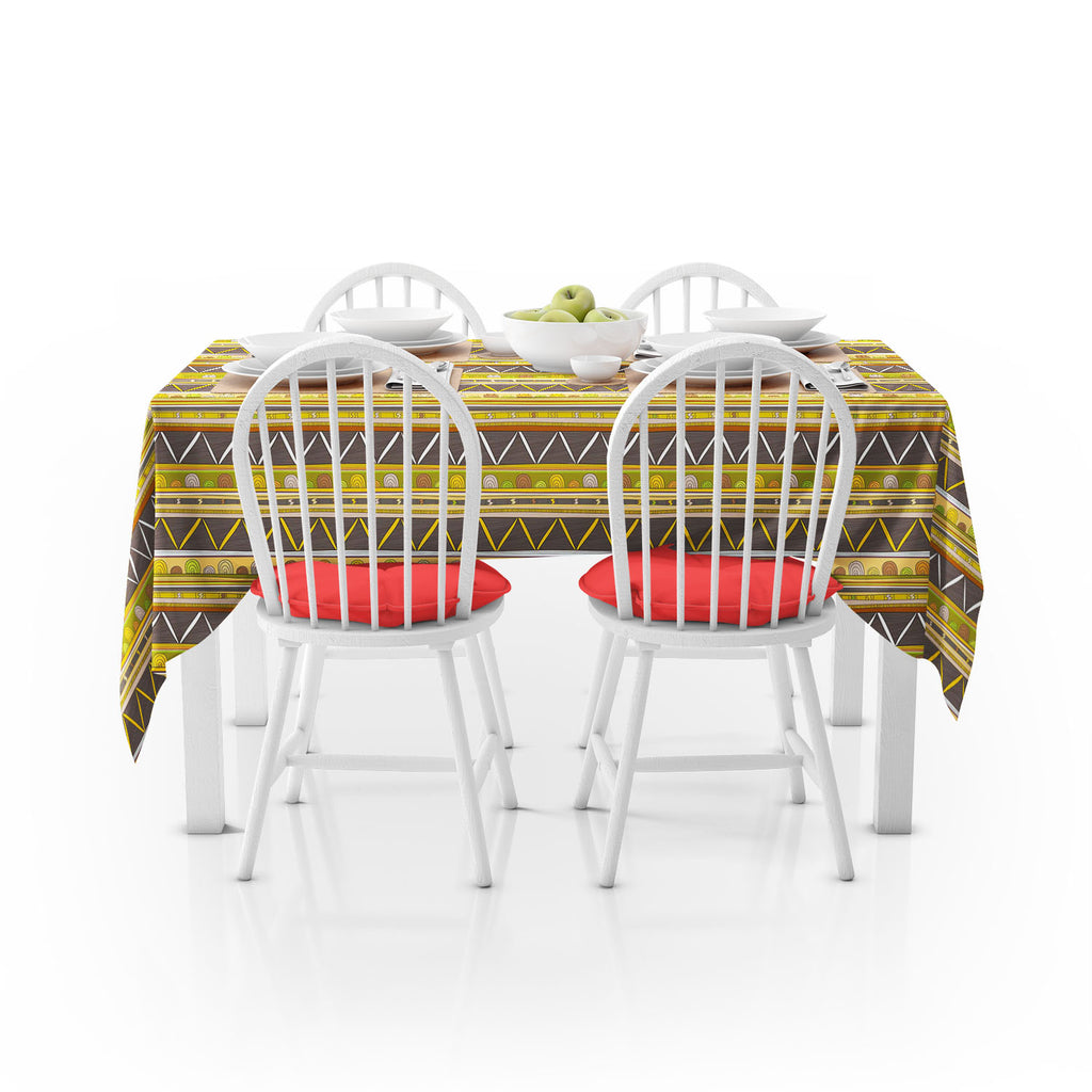 Tribal Art Table Cloth Cover-Table Covers-CVR_TB_NR-IC 5007386 IC 5007386, Abstract Expressionism, Abstracts, Ancient, Culture, Decorative, Drawing, Ethnic, Fantasy, Fashion, Folk Art, Geometric, Geometric Abstraction, Historical, Medieval, Mexican, Patterns, Semi Abstract, Signs, Signs and Symbols, Stripes, Traditional, Triangles, Tribal, Vintage, World Culture, art, table, cloth, cover, abstract, abstraction, artistic, backdrop, background, border, bright, brown, creative, decor, decoration, design, eleme