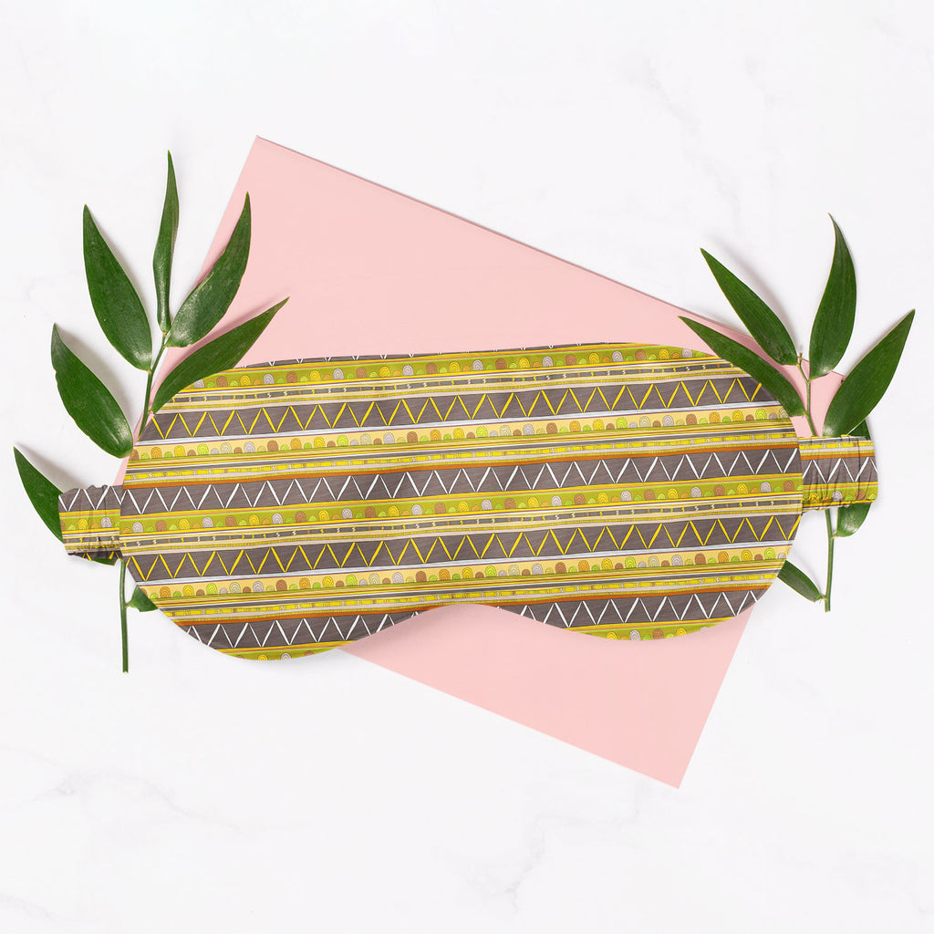 Tribal Art Sleeping Eye Pad Blackout Eye Cover | Soft Anti-Allergic Eco-Friendly Natural Mulberry Silk Fabric-Sleep Masks-MSK_SL_BS-IC 5007386 IC 5007386, Abstract Expressionism, Abstracts, Ancient, Culture, Decorative, Drawing, Ethnic, Fantasy, Fashion, Folk Art, Geometric, Geometric Abstraction, Historical, Medieval, Mexican, Patterns, Semi Abstract, Signs, Signs and Symbols, Stripes, Traditional, Triangles, Tribal, Vintage, World Culture, art, sleeping, eye, pad, blackout, cover, soft, anti-allergic, eco