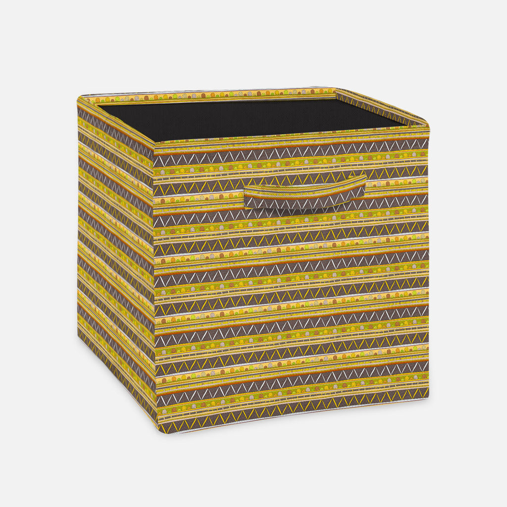 Tribal Art Foldable Open Storage Bin | Organizer Box, Toy Basket, Shelf Box, Laundry Bag | Canvas Fabric-Storage Bins-STR_BI_CB-IC 5007386 IC 5007386, Abstract Expressionism, Abstracts, Ancient, Culture, Decorative, Drawing, Ethnic, Fantasy, Fashion, Folk Art, Geometric, Geometric Abstraction, Historical, Medieval, Mexican, Patterns, Semi Abstract, Signs, Signs and Symbols, Stripes, Traditional, Triangles, Tribal, Vintage, World Culture, art, foldable, open, storage, bin, organizer, box, toy, basket, shelf,