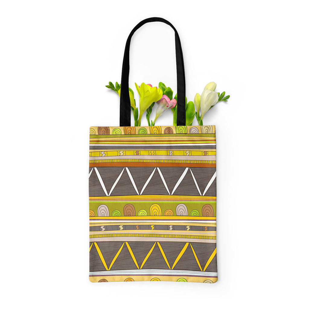 Tribal Art D3 Tote Bag Shoulder Purse | Multipurpose-Tote Bags Basic-TOT_FB_BS-IC 5007386 IC 5007386, Abstract Expressionism, Abstracts, Ancient, Culture, Decorative, Drawing, Ethnic, Fantasy, Fashion, Folk Art, Geometric, Geometric Abstraction, Historical, Medieval, Mexican, Patterns, Semi Abstract, Signs, Signs and Symbols, Stripes, Traditional, Triangles, Tribal, Vintage, World Culture, art, d3, tote, bag, shoulder, purse, multipurpose, abstract, abstraction, artistic, backdrop, background, border, brigh