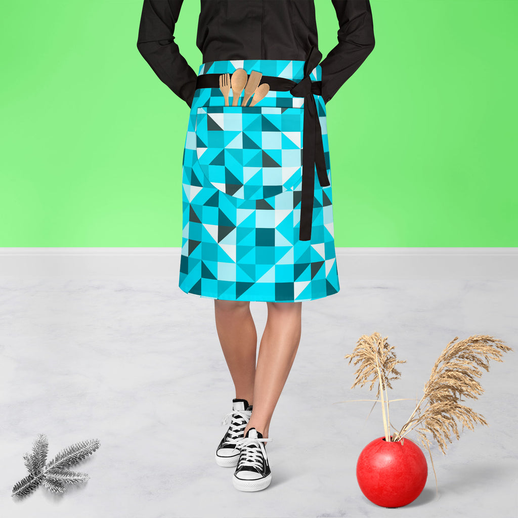 Blue Triangle Apron | Adjustable, Free Size & Waist Tiebacks-Apron Waist to Knee-APR_WS_KN-IC 5007387 IC 5007387, Abstract Expressionism, Abstracts, Art and Paintings, Decorative, Diamond, Digital, Digital Art, Geometric, Geometric Abstraction, Graphic, Grid Art, Illustrations, Modern Art, Patterns, Semi Abstract, Signs, Signs and Symbols, Symbols, Triangles, blue, triangle, apron, adjustable, free, size, waist, tiebacks, abstract, art, backdrop, background, beautiful, block, bright, classic, color, cover, 