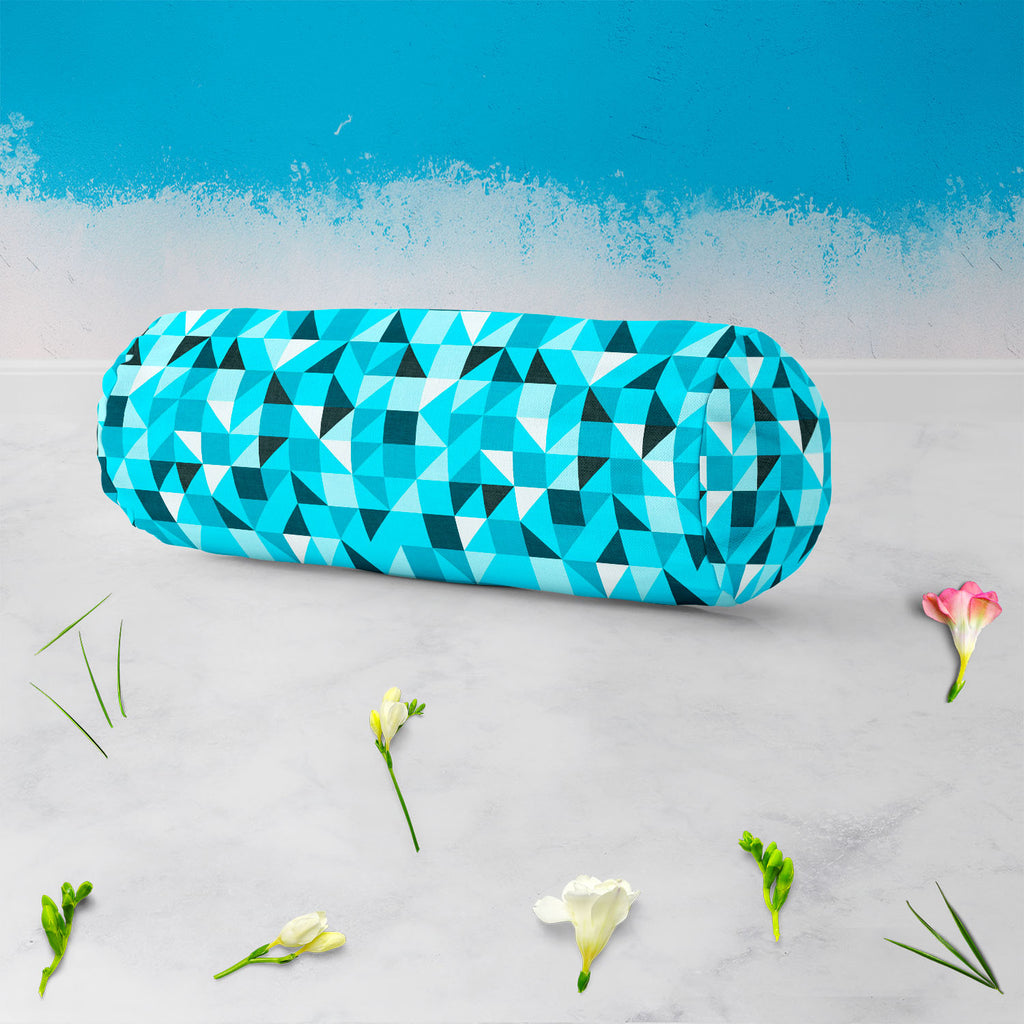 Blue Triangle Bolster Cover Booster Cases | Concealed Zipper Opening-Bolster Covers-BOL_CV_ZP-IC 5007387 IC 5007387, Abstract Expressionism, Abstracts, Art and Paintings, Decorative, Diamond, Digital, Digital Art, Geometric, Geometric Abstraction, Graphic, Grid Art, Illustrations, Modern Art, Patterns, Semi Abstract, Signs, Signs and Symbols, Symbols, Triangles, blue, triangle, bolster, cover, booster, cases, concealed, zipper, opening, abstract, art, backdrop, background, beautiful, block, bright, classic,