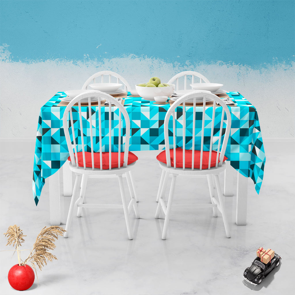 Blue Triangle Table Cloth Cover-Table Covers-CVR_TB_NR-IC 5007387 IC 5007387, Abstract Expressionism, Abstracts, Art and Paintings, Decorative, Diamond, Digital, Digital Art, Geometric, Geometric Abstraction, Graphic, Grid Art, Illustrations, Modern Art, Patterns, Semi Abstract, Signs, Signs and Symbols, Symbols, Triangles, blue, triangle, table, cloth, cover, abstract, art, backdrop, background, beautiful, block, bright, classic, color, creative, decor, decoration, design, dynamic, element, fabric, futuris