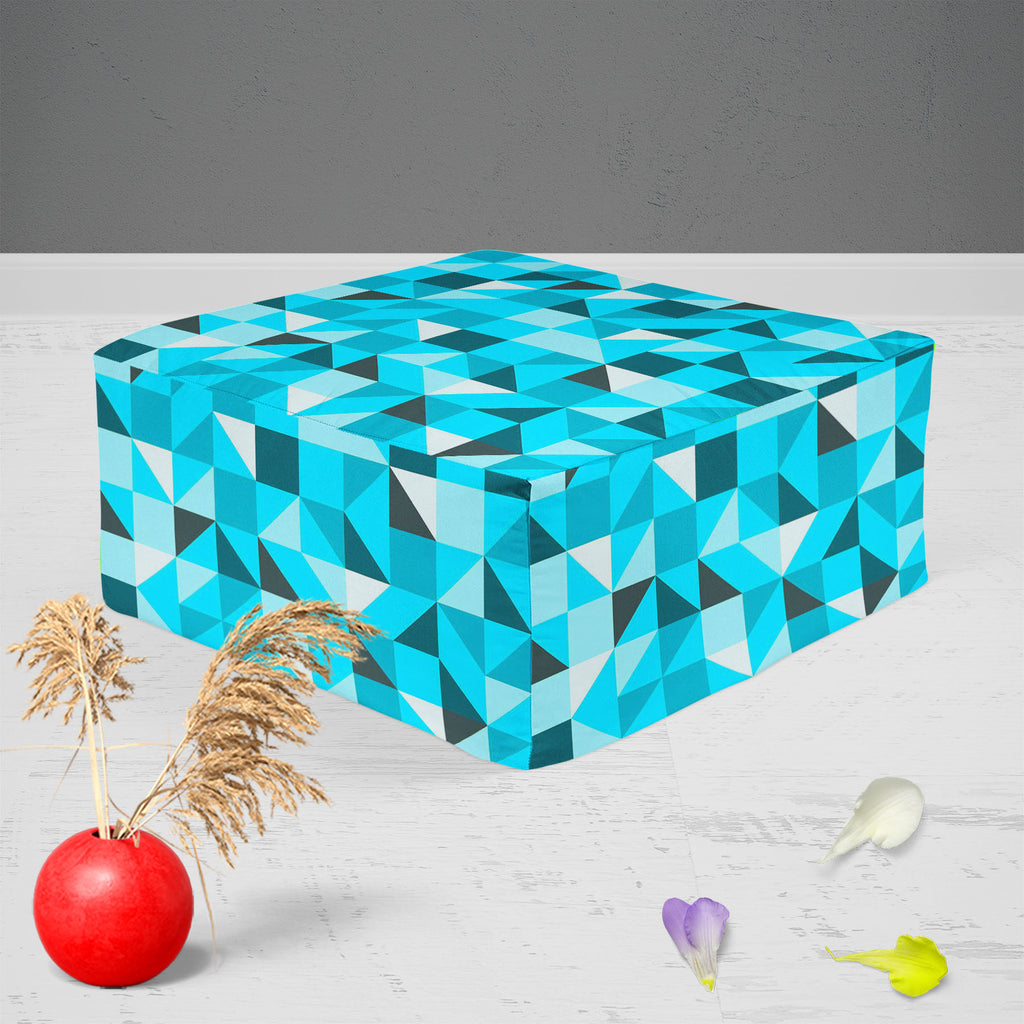 Blue Triangle Footstool Footrest Puffy Pouffe Ottoman Bean Bag | Canvas Fabric-Footstools-FST_CB_BN-IC 5007387 IC 5007387, Abstract Expressionism, Abstracts, Art and Paintings, Decorative, Diamond, Digital, Digital Art, Geometric, Geometric Abstraction, Graphic, Grid Art, Illustrations, Modern Art, Patterns, Semi Abstract, Signs, Signs and Symbols, Symbols, Triangles, blue, triangle, footstool, footrest, puffy, pouffe, ottoman, bean, bag, canvas, fabric, abstract, art, backdrop, background, beautiful, block