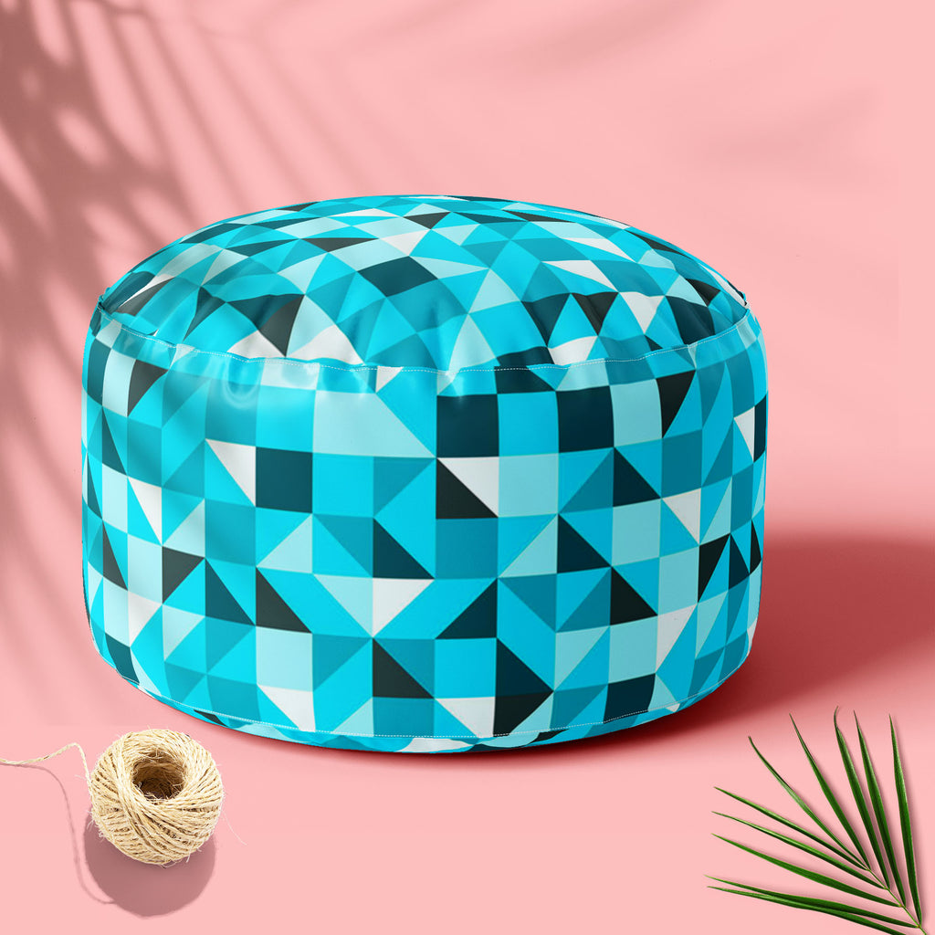 Blue Triangle Footstool Footrest Puffy Pouffe Ottoman Bean Bag | Canvas Fabric-Footstools-FST_CB_BN-IC 5007387 IC 5007387, Abstract Expressionism, Abstracts, Art and Paintings, Decorative, Diamond, Digital, Digital Art, Geometric, Geometric Abstraction, Graphic, Grid Art, Illustrations, Modern Art, Patterns, Semi Abstract, Signs, Signs and Symbols, Symbols, Triangles, blue, triangle, footstool, footrest, puffy, pouffe, ottoman, bean, bag, canvas, fabric, abstract, art, backdrop, background, beautiful, block