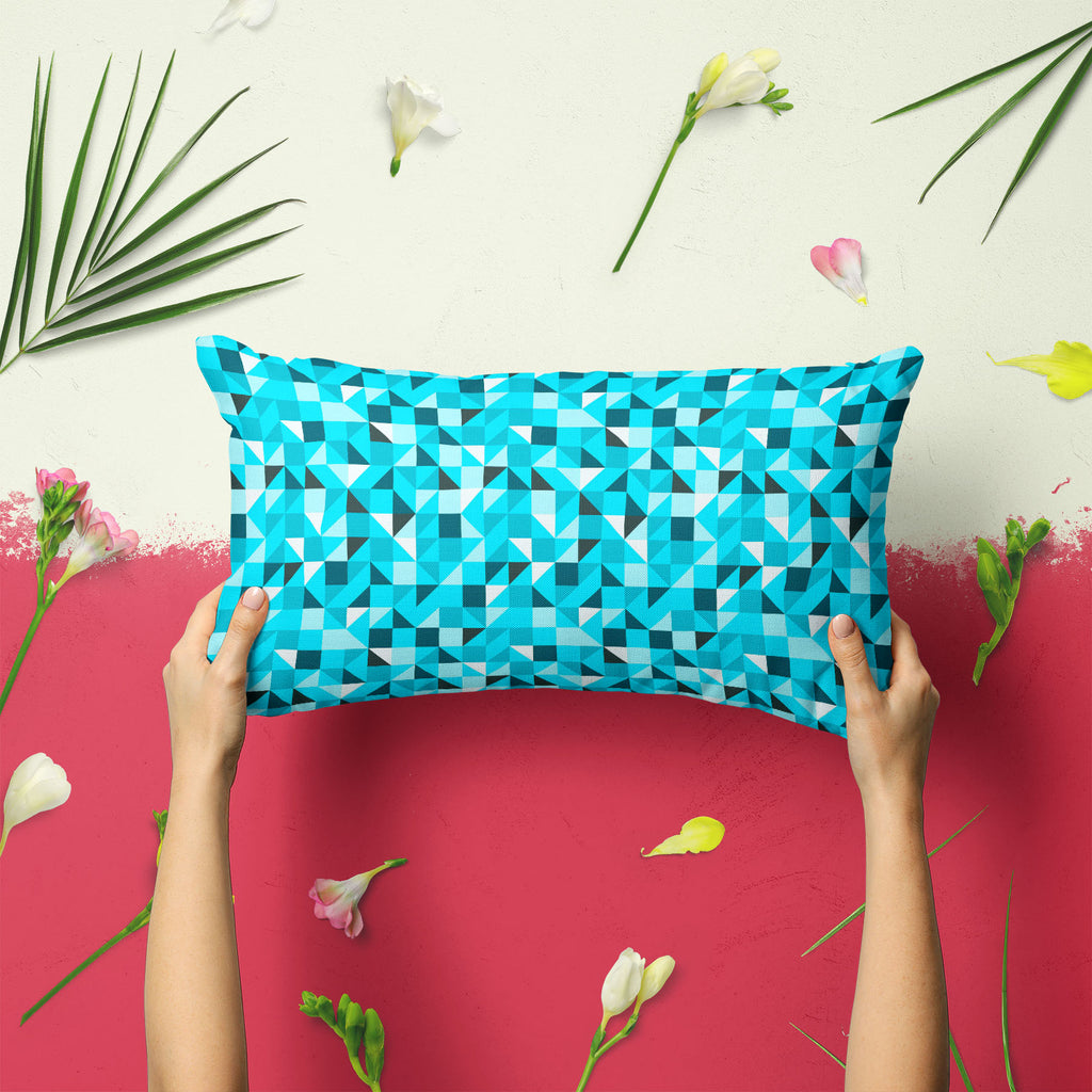 Blue Triangle Pillow Cover Case-Pillow Cases-PIL_CV-IC 5007387 IC 5007387, Abstract Expressionism, Abstracts, Art and Paintings, Decorative, Diamond, Digital, Digital Art, Geometric, Geometric Abstraction, Graphic, Grid Art, Illustrations, Modern Art, Patterns, Semi Abstract, Signs, Signs and Symbols, Symbols, Triangles, blue, triangle, pillow, cover, case, abstract, art, backdrop, background, beautiful, block, bright, classic, color, creative, decor, decoration, design, dynamic, element, fabric, futuristic