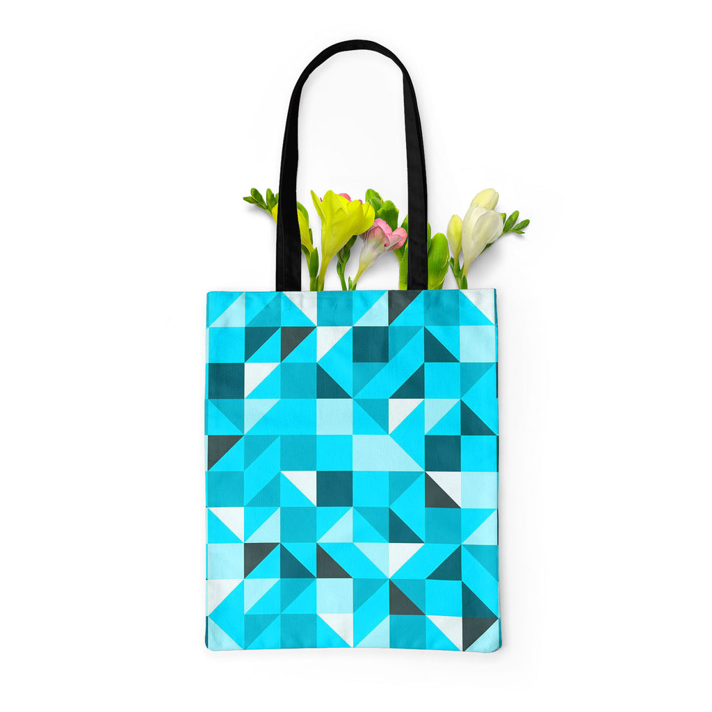 Blue Triangle Tote Bag Shoulder Purse | Multipurpose-Tote Bags Basic-TOT_FB_BS-IC 5007387 IC 5007387, Abstract Expressionism, Abstracts, Art and Paintings, Decorative, Diamond, Digital, Digital Art, Geometric, Geometric Abstraction, Graphic, Grid Art, Illustrations, Modern Art, Patterns, Semi Abstract, Signs, Signs and Symbols, Symbols, Triangles, blue, triangle, tote, bag, shoulder, purse, multipurpose, abstract, art, backdrop, background, beautiful, block, bright, classic, color, cover, creative, decor, d