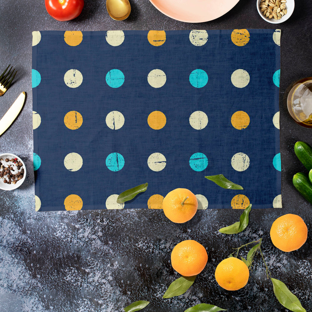 Polka Pattern Table Mat Placemat-Table Place Mats Fabric-MAT_TB-IC 5007388 IC 5007388, Abstract Expressionism, Abstracts, Ancient, Black and White, Circle, Decorative, Digital, Digital Art, Dots, Fashion, Graphic, Historical, Illustrations, Medieval, Modern Art, Nautical, Patterns, Retro, Semi Abstract, Signs, Signs and Symbols, Vintage, White, polka, pattern, table, mat, placemat, abstract, background, blue, card, color, decor, decoration, design, dot, element, fabric, graphics, grunge, grungy, illustratio