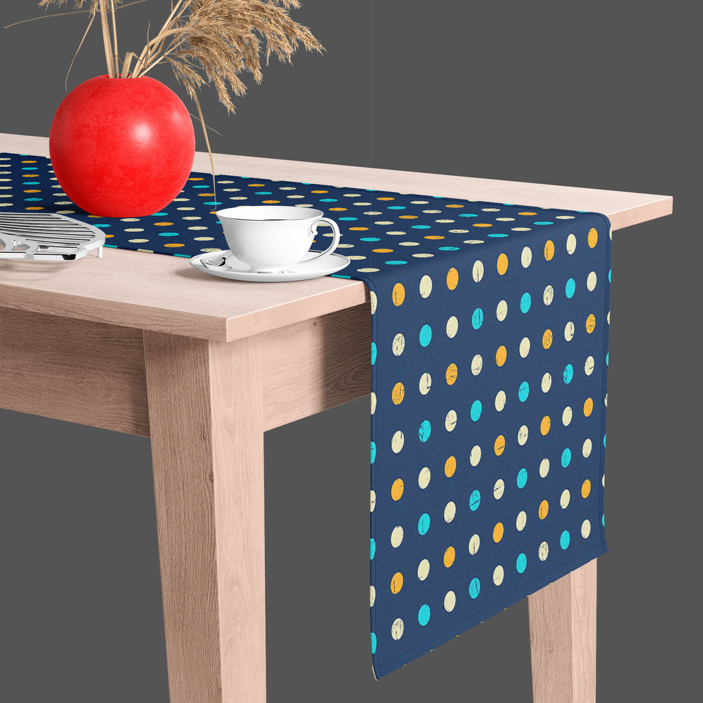 Polka Pattern Table Runner-Table Runners-RUN_TB-IC 5007388 IC 5007388, Abstract Expressionism, Abstracts, Ancient, Black and White, Circle, Decorative, Digital, Digital Art, Dots, Fashion, Graphic, Historical, Illustrations, Medieval, Modern Art, Nautical, Patterns, Retro, Semi Abstract, Signs, Signs and Symbols, Vintage, White, polka, pattern, table, runner, abstract, background, blue, card, color, decor, decoration, design, dot, element, fabric, graphics, grunge, grungy, illustration, modern, navy, old, p