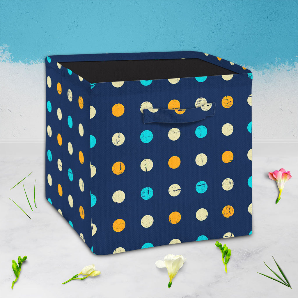 Polka Pattern Foldable Open Storage Bin | Organizer Box, Toy Basket, Shelf Box, Laundry Bag | Canvas Fabric-Storage Bins-STR_BI_CB-IC 5007388 IC 5007388, Abstract Expressionism, Abstracts, Ancient, Black and White, Circle, Decorative, Digital, Digital Art, Dots, Fashion, Graphic, Historical, Illustrations, Medieval, Modern Art, Nautical, Patterns, Retro, Semi Abstract, Signs, Signs and Symbols, Vintage, White, polka, pattern, foldable, open, storage, bin, organizer, box, toy, basket, shelf, laundry, bag, ca