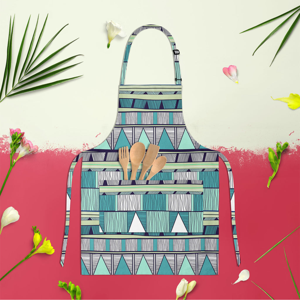 Tribal Art D4 Apron | Adjustable, Free Size & Waist Tiebacks-Aprons Neck to Knee-APR_NK_KN-IC 5007389 IC 5007389, Abstract Expressionism, Abstracts, Ancient, Black and White, Culture, Decorative, Drawing, Ethnic, Fantasy, Fashion, Folk Art, Geometric, Geometric Abstraction, Historical, Medieval, Patterns, Semi Abstract, Signs, Signs and Symbols, Stripes, Traditional, Triangles, Tribal, Vintage, White, World Culture, art, d4, apron, adjustable, free, size, waist, tiebacks, abstract, abstraction, artistic, ba