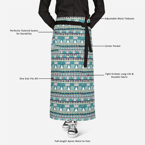 Tribal Art Apron | Adjustable, Free Size & Waist Tiebacks-Aprons Waist to Knee-APR_WS_FT-IC 5007389 IC 5007389, Abstract Expressionism, Abstracts, Ancient, Black and White, Culture, Decorative, Drawing, Ethnic, Fantasy, Fashion, Folk Art, Geometric, Geometric Abstraction, Historical, Medieval, Patterns, Semi Abstract, Signs, Signs and Symbols, Stripes, Traditional, Triangles, Tribal, Vintage, White, World Culture, art, full-length, apron, satin, fabric, adjustable, waist, tiebacks, abstract, abstraction, ar