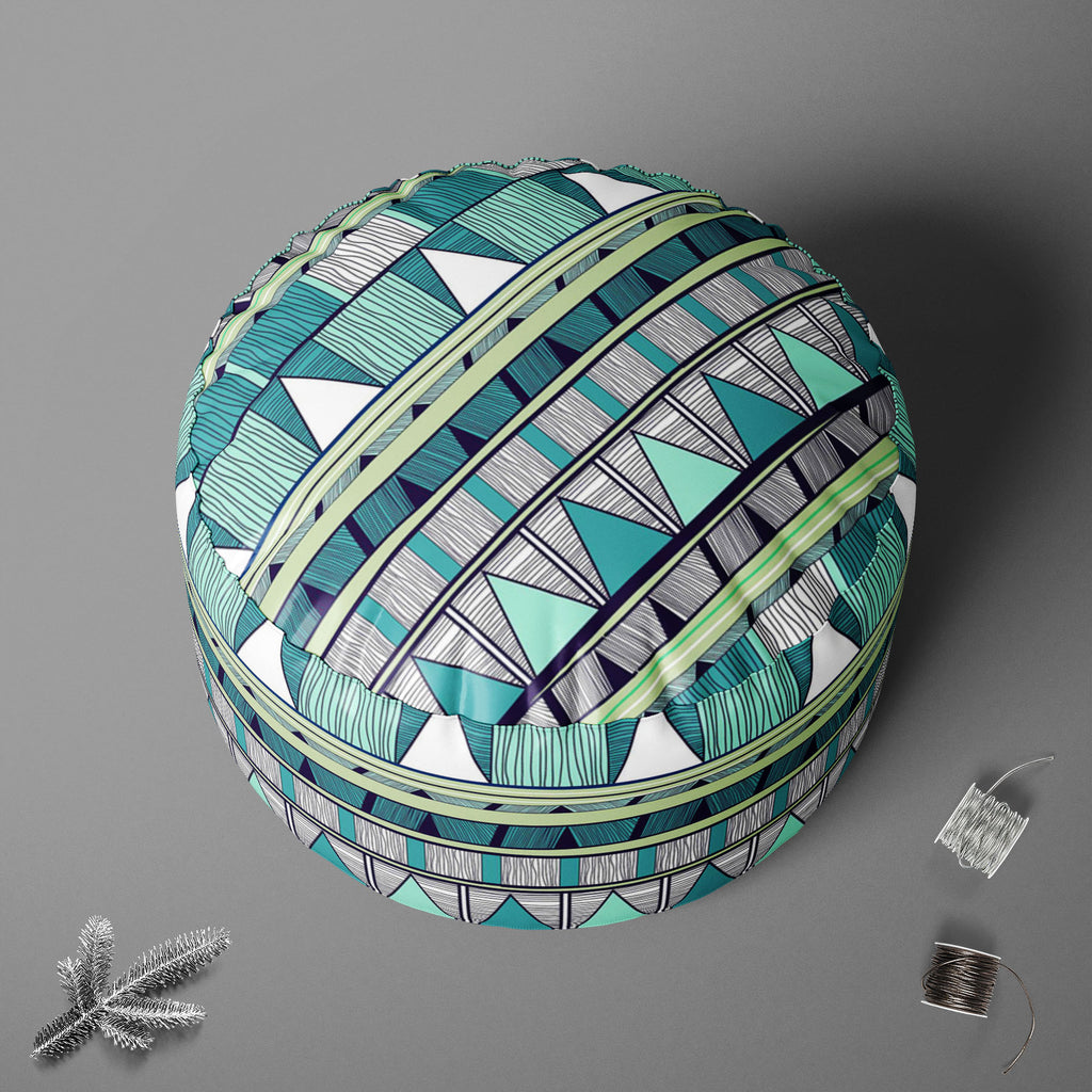 Tribal Art D4 Footstool Footrest Puffy Pouffe Ottoman Bean Bag | Canvas Fabric-Footstools-FST_CB_BN-IC 5007389 IC 5007389, Abstract Expressionism, Abstracts, Ancient, Black and White, Culture, Decorative, Drawing, Ethnic, Fantasy, Fashion, Folk Art, Geometric, Geometric Abstraction, Historical, Medieval, Patterns, Semi Abstract, Signs, Signs and Symbols, Stripes, Traditional, Triangles, Tribal, Vintage, White, World Culture, art, d4, footstool, footrest, puffy, pouffe, ottoman, bean, bag, canvas, fabric, ab