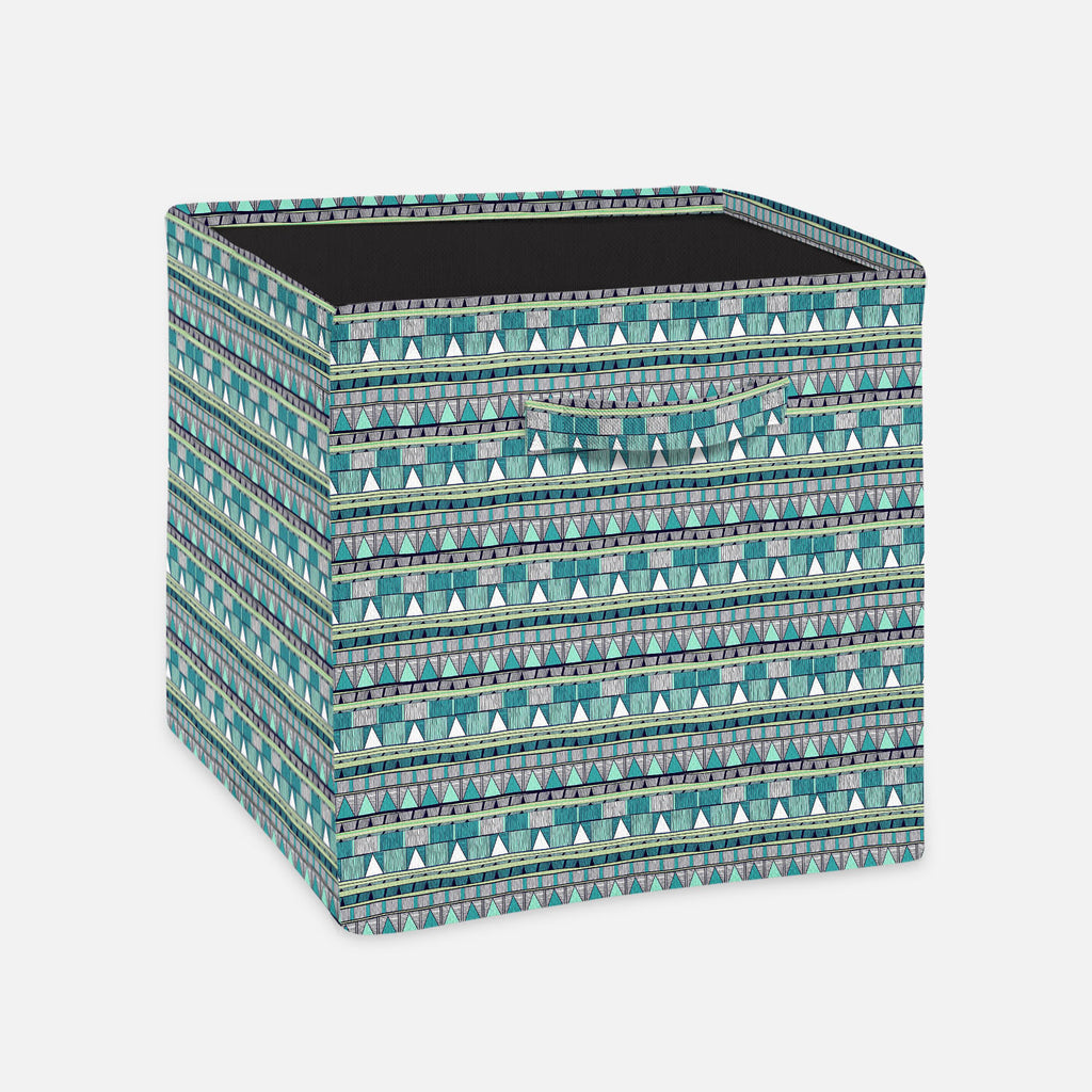 Tribal Art Foldable Open Storage Bin | Organizer Box, Toy Basket, Shelf Box, Laundry Bag | Canvas Fabric-Storage Bins-STR_BI_CB-IC 5007389 IC 5007389, Abstract Expressionism, Abstracts, Ancient, Black and White, Culture, Decorative, Drawing, Ethnic, Fantasy, Fashion, Folk Art, Geometric, Geometric Abstraction, Historical, Medieval, Patterns, Semi Abstract, Signs, Signs and Symbols, Stripes, Traditional, Triangles, Tribal, Vintage, White, World Culture, art, foldable, open, storage, bin, organizer, box, toy,