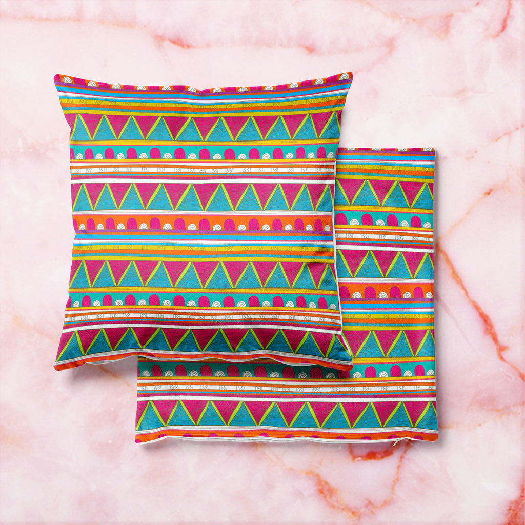 Tribal Art D5 Cushion Cover Throw Pillow-Cushion Covers-CUS_CV-IC 5007390 IC 5007390, Abstract Expressionism, Abstracts, Ancient, Culture, Decorative, Drawing, Ethnic, Fantasy, Fashion, Folk Art, Geometric, Geometric Abstraction, Historical, Illustrations, Medieval, Mexican, Patterns, Semi Abstract, Signs, Signs and Symbols, Stripes, Traditional, Triangles, Tribal, Vintage, World Culture, art, d5, cushion, cover, throw, pillow, background, abstract, abstraction, artistic, backdrop, blue, border, bright, cre