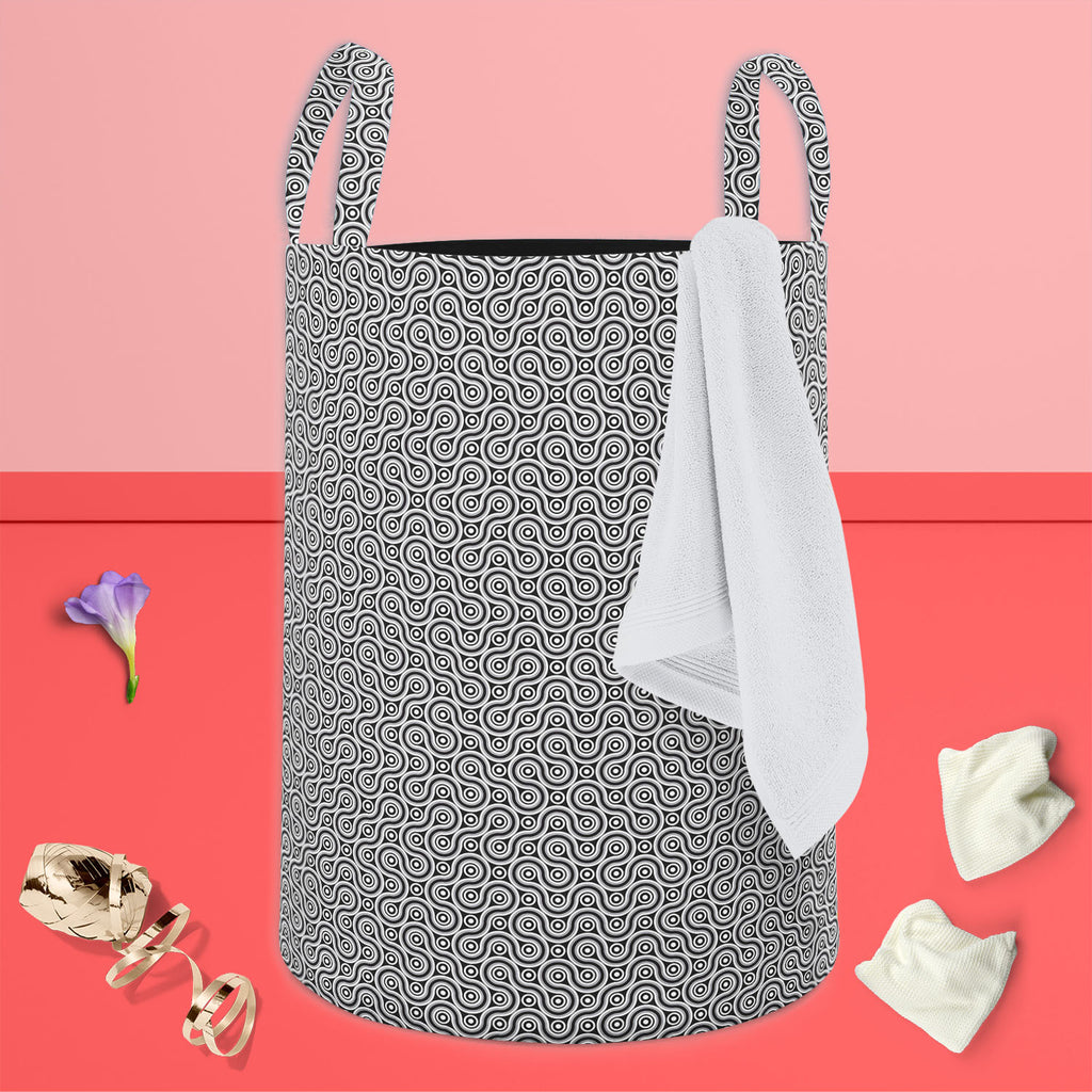 Infinite Line Foldable Open Storage Bin | Organizer Box, Toy Basket, Shelf Box, Laundry Bag | Canvas Fabric-Storage Bins-STR_BI_CB-IC 5007391 IC 5007391, Abstract Expressionism, Abstracts, Black, Black and White, Geometric, Geometric Abstraction, Illustrations, Patterns, Semi Abstract, Signs, Signs and Symbols, White, infinite, line, foldable, open, storage, bin, organizer, box, toy, basket, shelf, laundry, bag, canvas, fabric, background, pattern, abstract, infinity, backgrounds, band, coil, convoluted, de