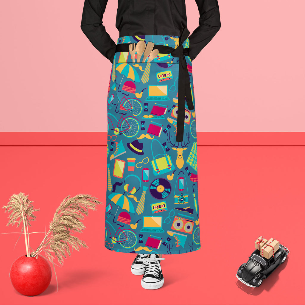 Hipster Apron | Adjustable, Free Size & Waist Tiebacks-Aprons Waist to Feet-APR_WS_FT-IC 5007393 IC 5007393, Ancient, Bikes, Culture, Ethnic, Fashion, Hipster, Historical, Icons, Medieval, Modern Art, Patterns, Retro, Traditional, Tribal, Urban, Vintage, World Culture, apron, adjustable, free, size, waist, tiebacks, pattern, artwork, audio, cassette, backdrop, bag, bike, bow, tie, camera, deer, disco, fabric, funky, glasses, hat, headphones, style, icon, laptop, lomo, modern, moleskine, mustache, ornament, 