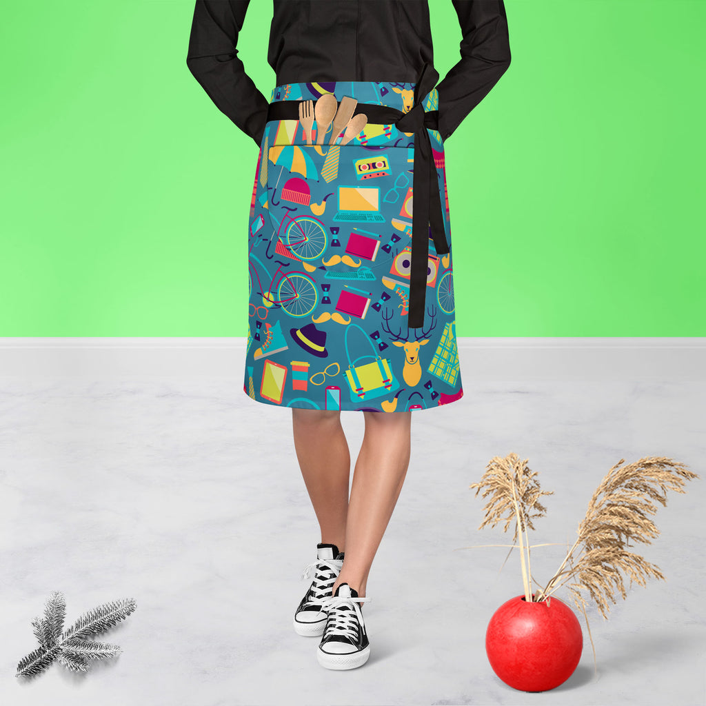 Hipster Apron | Adjustable, Free Size & Waist Tiebacks-Apron Waist to Knee-APR_WS_KN-IC 5007393 IC 5007393, Ancient, Bikes, Culture, Ethnic, Fashion, Hipster, Historical, Icons, Medieval, Modern Art, Patterns, Retro, Traditional, Tribal, Urban, Vintage, World Culture, apron, adjustable, free, size, waist, tiebacks, pattern, artwork, audio, cassette, backdrop, bag, bike, bow, tie, camera, deer, disco, fabric, funky, glasses, hat, headphones, style, icon, laptop, lomo, modern, moleskine, mustache, ornament, p