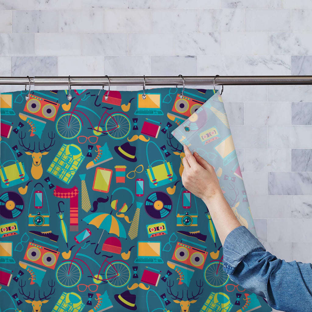 Hipster Washable Waterproof Shower Curtain-Shower Curtains-CUR_SH-IC 5007393 IC 5007393, Ancient, Bikes, Culture, Ethnic, Fashion, Hipster, Historical, Icons, Medieval, Modern Art, Patterns, Retro, Traditional, Tribal, Urban, Vintage, World Culture, washable, waterproof, shower, curtain, pattern, artwork, audio, cassette, backdrop, bag, bike, bow, tie, camera, deer, disco, fabric, funky, glasses, hat, headphones, style, icon, laptop, lomo, modern, moleskine, mustache, ornament, paper, photo, record, ribbon,