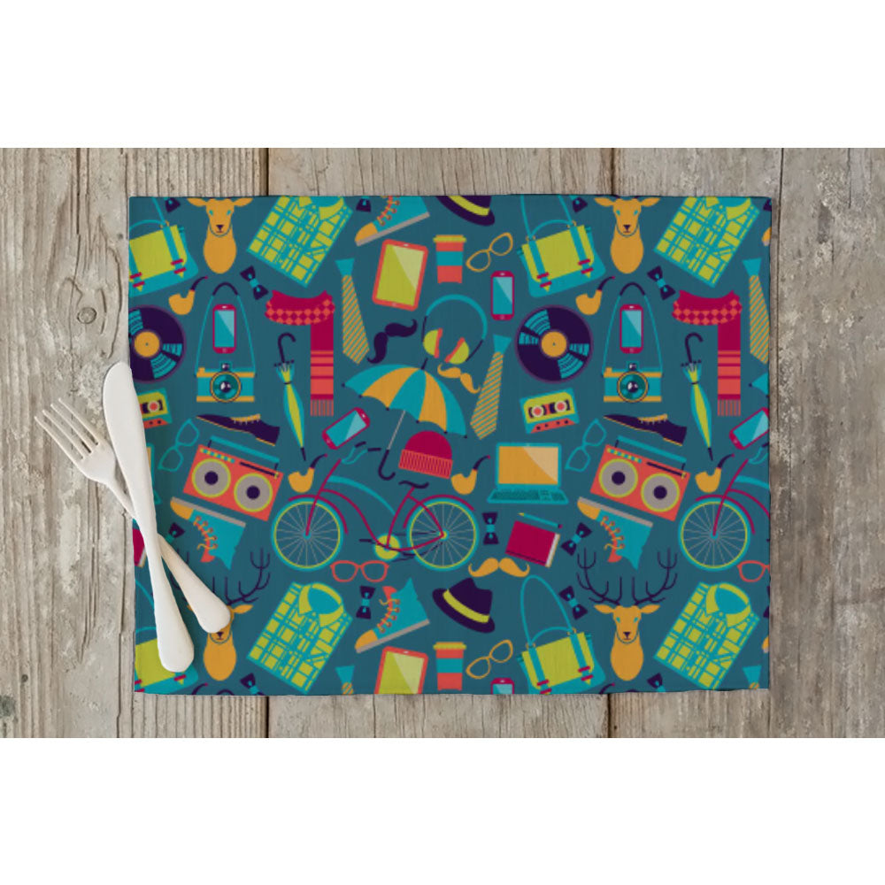 ArtzFolio Hipster Table Mat Placemat-Table Place Mats Fabric-AZKIT20913517MAT_TB_L-Image Code 5007393 Vishnu Image Folio Pvt Ltd, IC 5007393, ArtzFolio, Table Place Mats Fabric, Kids, Digital Art, hipster, table, mat, placemat, style, seamless, pattern, placemats, large table mats, dinner mats, best placemats, dinner table placemats, table mats, dining placemats, dining mats, extra large placemats, cute placemats, table placemats, contemporary table mats, placement mats, large table placemats, table mat set