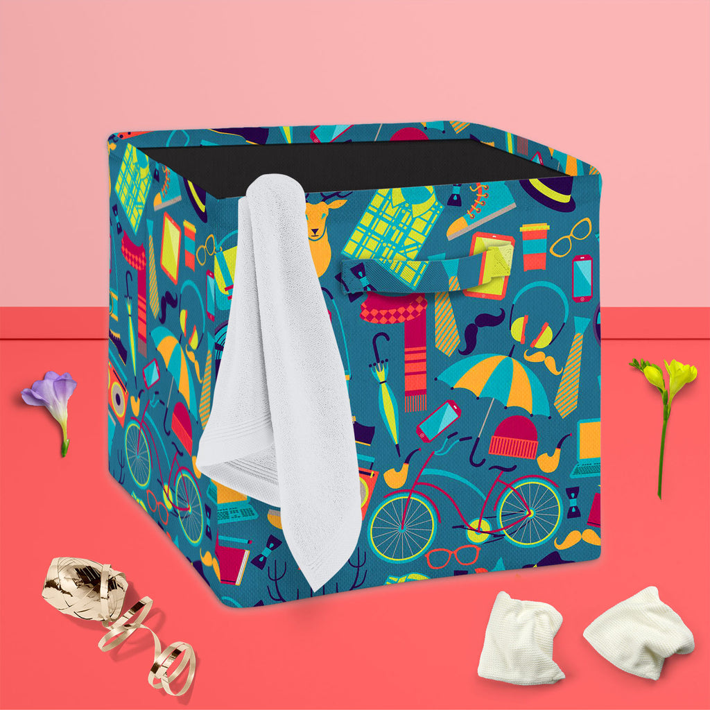 Hipster Foldable Open Storage Bin | Organizer Box, Toy Basket, Shelf Box, Laundry Bag | Canvas Fabric-Storage Bins-STR_BI_CB-IC 5007393 IC 5007393, Ancient, Bikes, Culture, Ethnic, Fashion, Hipster, Historical, Icons, Medieval, Modern Art, Patterns, Retro, Traditional, Tribal, Urban, Vintage, World Culture, foldable, open, storage, bin, organizer, box, toy, basket, shelf, laundry, bag, canvas, fabric, pattern, artwork, audio, cassette, backdrop, bike, bow, tie, camera, deer, disco, funky, glasses, hat, head