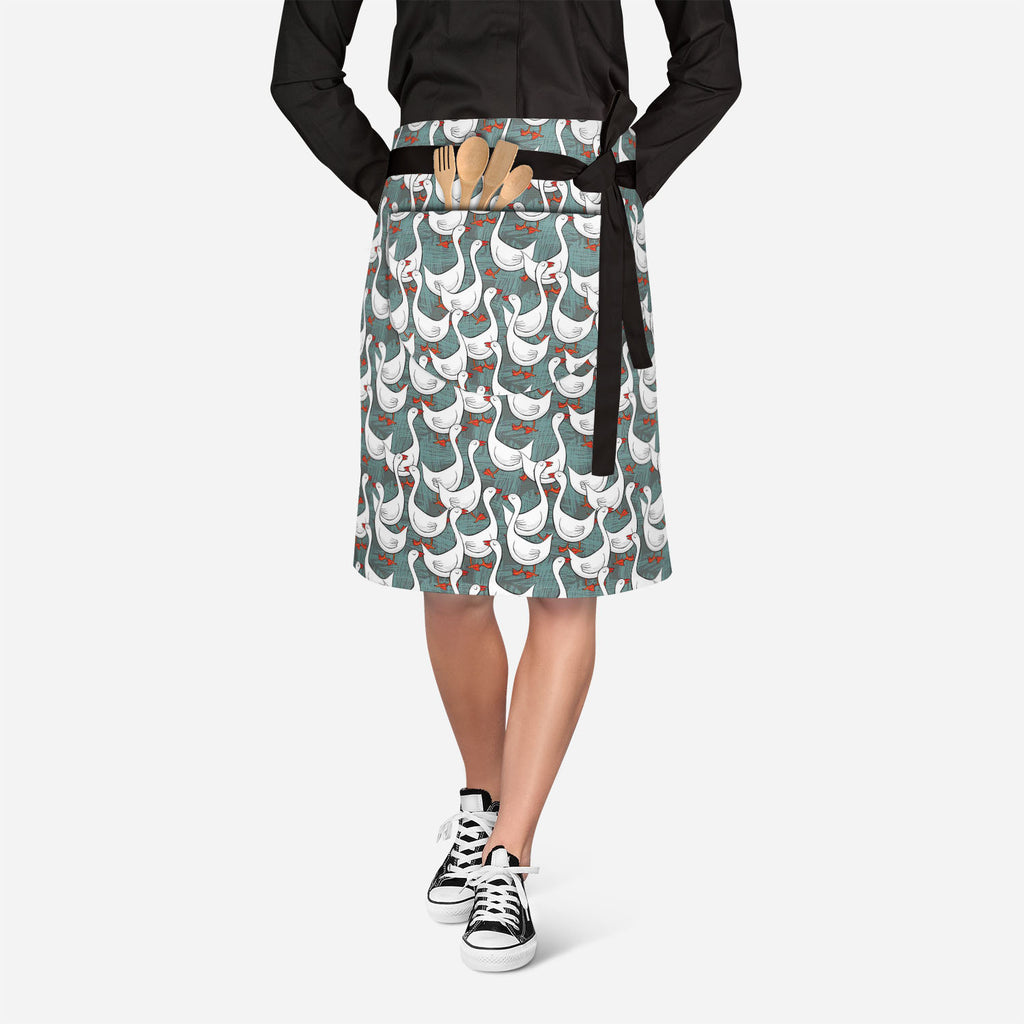 White Gooses Apron | Adjustable, Free Size & Waist Tiebacks-Apron Waist to Feet-APR_WS_KN-IC 5007395 IC 5007395, Abstract Expressionism, Abstracts, Animals, Animated Cartoons, Art and Paintings, Birds, Black and White, Caricature, Cartoons, Culture, Digital, Digital Art, Drawing, Ethnic, Graphic, Illustrations, Patterns, Seasons, Semi Abstract, Traditional, Tribal, White, World Culture, gooses, apron, adjustable, free, size, waist, tiebacks, pattern, goose, geese, animal, abstract, art, backdrop, background