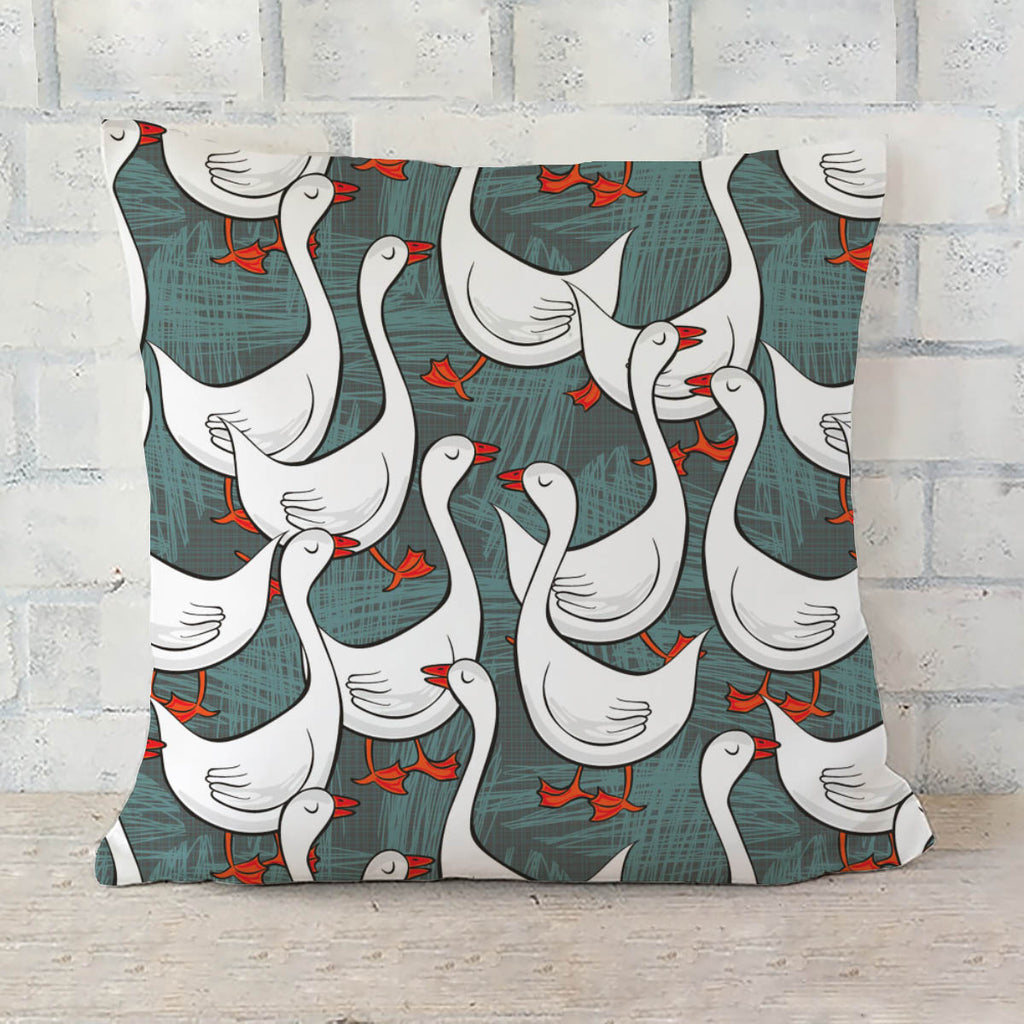 ArtzFolio White Gooses Cushion Cover Throw Pillow-Cushion Covers-AZHFR21073474CUS_CV_L-Image Code 5007395 Vishnu Image Folio Pvt Ltd, IC 5007395, ArtzFolio, Cushion Covers, Animals, Kids, Digital Art, white, gooses, cushion, cover, throw, pillow, free, run, sunny, summer, day, animal, farm, life, illustration, dark, gray, messy, background, seamless, pattern, sofa throws, single throw pillow, zippered throw pillow cover, satin pillow cover, throw pillow, cushion cover only, cushion cover, pillow cover for s