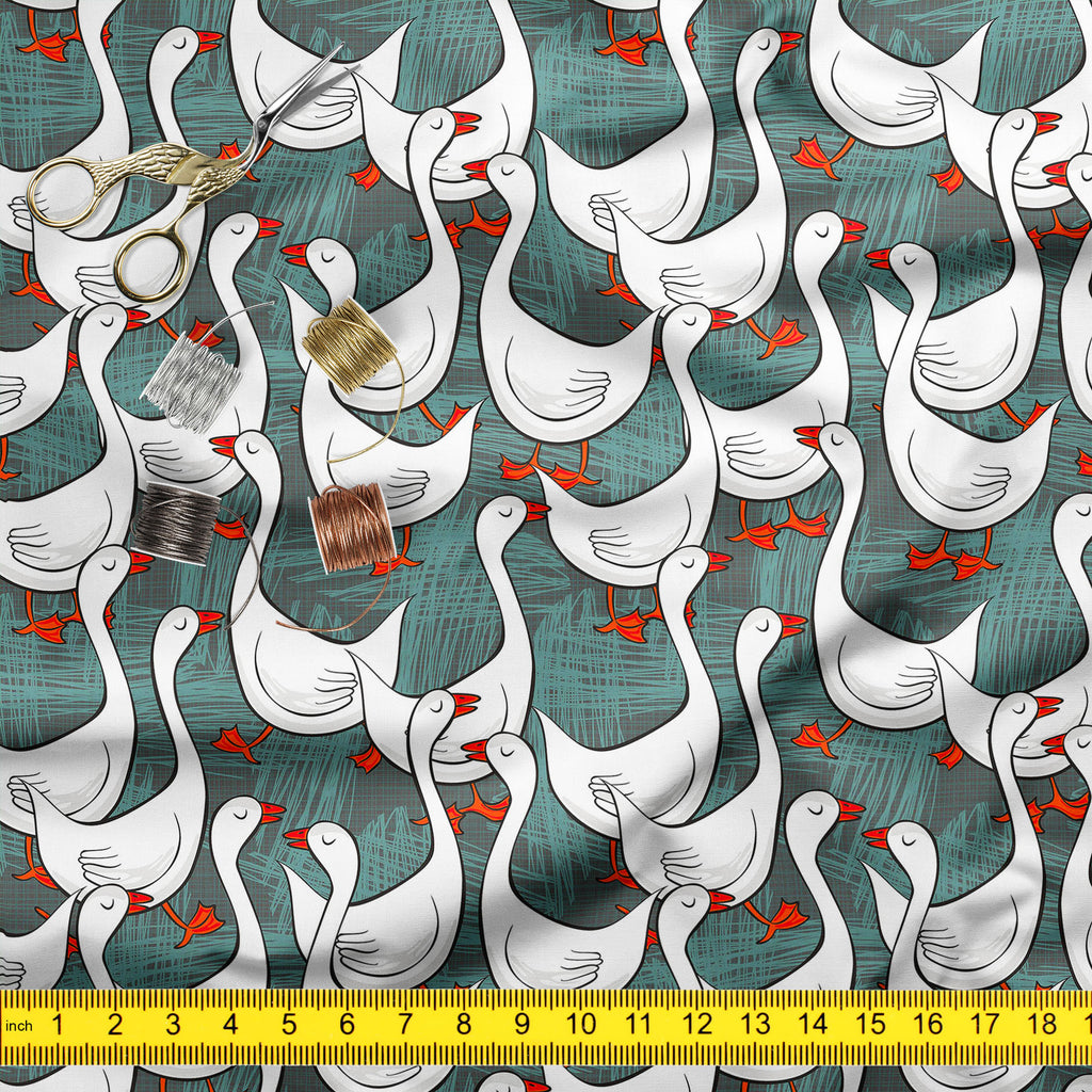White Gooses Upholstery Fabric by Metre | For Sofa, Curtains, Cushions, Furnishing, Craft, Dress Material-Upholstery Fabrics-FAB_RW-IC 5007395 IC 5007395, Abstract Expressionism, Abstracts, Animals, Animated Cartoons, Art and Paintings, Birds, Black and White, Caricature, Cartoons, Culture, Digital, Digital Art, Drawing, Ethnic, Graphic, Illustrations, Patterns, Seasons, Semi Abstract, Traditional, Tribal, White, World Culture, gooses, upholstery, fabric, by, metre, for, sofa, curtains, cushions, furnishing