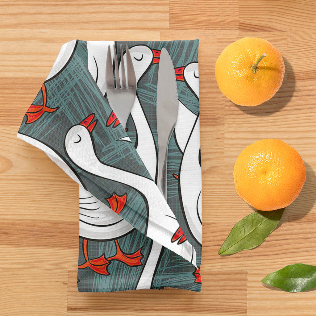 White Gooses Table Napkin-Table Napkins-NAP_TB-IC 5007395 IC 5007395, Abstract Expressionism, Abstracts, Animals, Animated Cartoons, Art and Paintings, Birds, Black and White, Caricature, Cartoons, Culture, Digital, Digital Art, Drawing, Ethnic, Graphic, Illustrations, Patterns, Seasons, Semi Abstract, Traditional, Tribal, White, World Culture, gooses, table, napkin, pattern, goose, geese, animal, abstract, art, backdrop, background, bird, border, breeding, cartoon, color, colorful, dark, farm, fresh, gray,