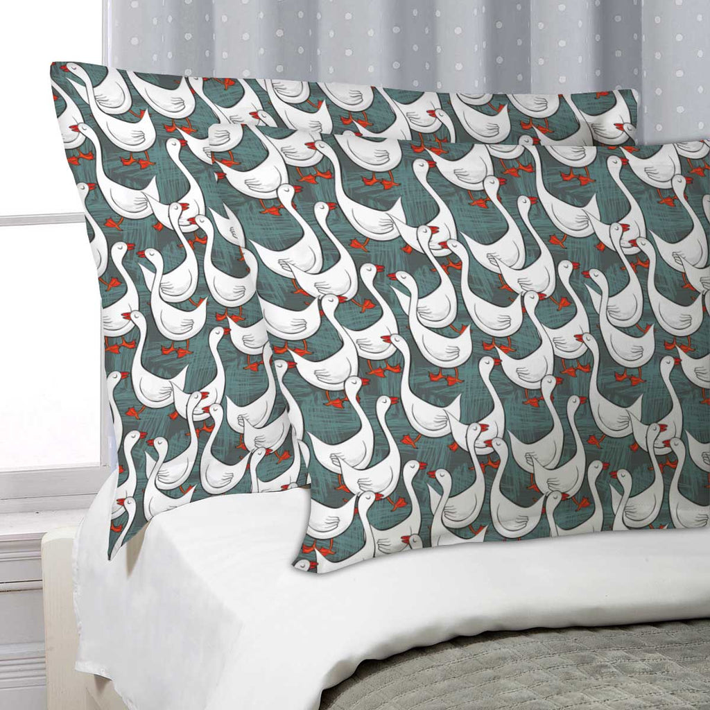 ArtzFolio White Gooses Pillow Cover Case-Pillow Cases-AZHFR21073474PIL_CV_L-Image Code 5007395 Vishnu Image Folio Pvt Ltd, IC 5007395, ArtzFolio, Pillow Cases, Animals, Kids, Digital Art, white, gooses, pillow, cover, case, free, run, sunny, summer, day, animal, farm, life, illustration, dark, gray, messy, background, seamless, pattern, pillow cover, pillow case cover, linen pillow cover, printed pillow cover, pillow for bedroom, living room pillow covers, standard pillow case covers, pitaara box, throw pil